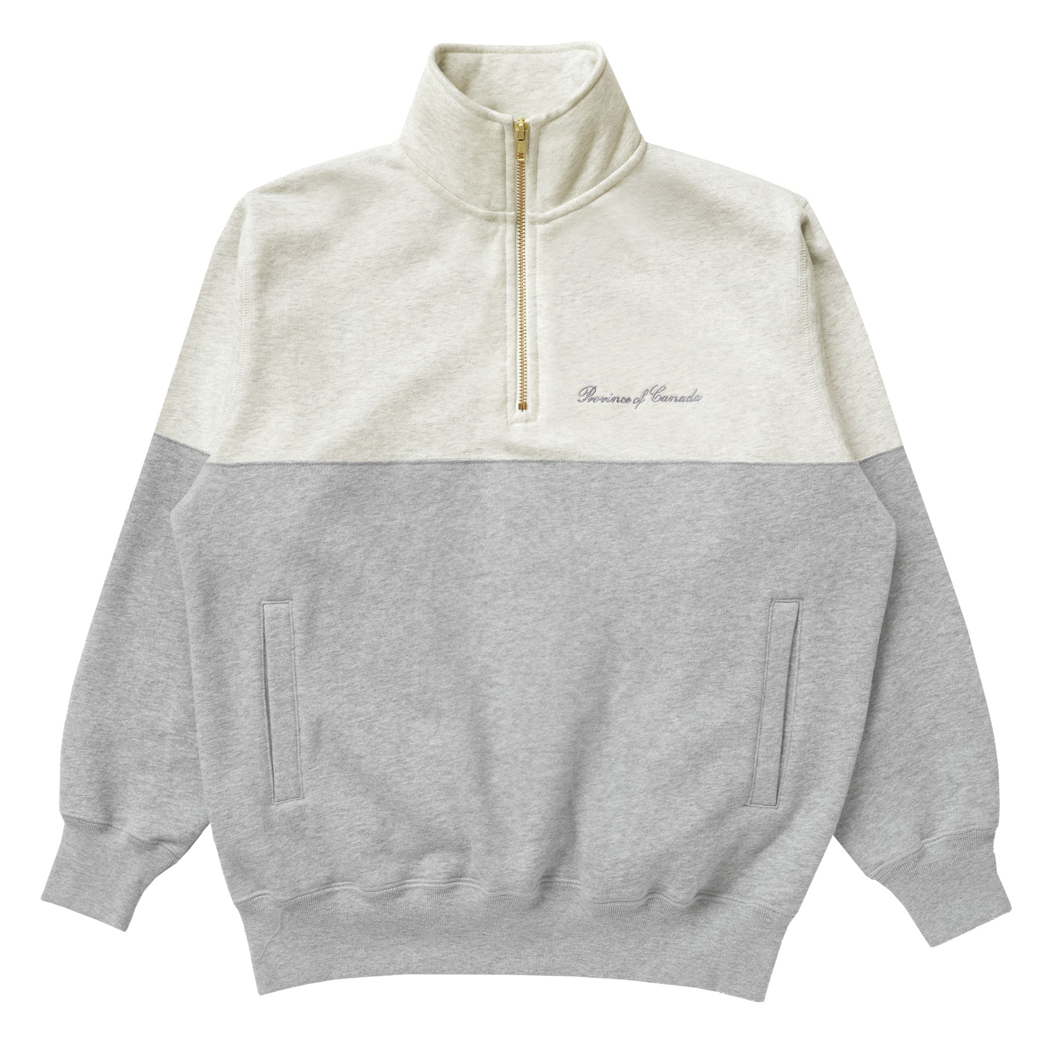 Made in Canada Club Fleece Half Zip Heather Grey - Unisex Province of Canada