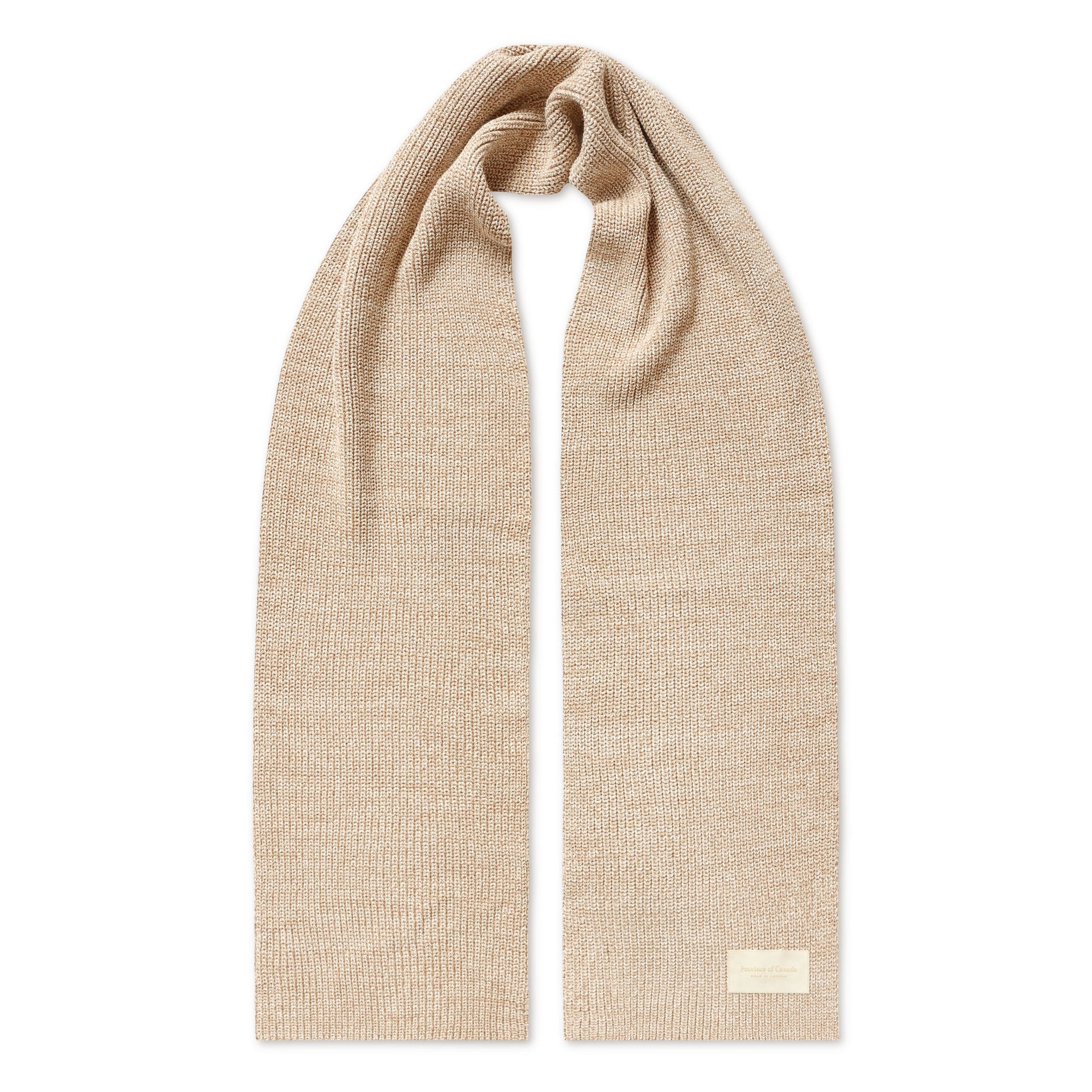 Cotton Knit Scarf Heather Beige