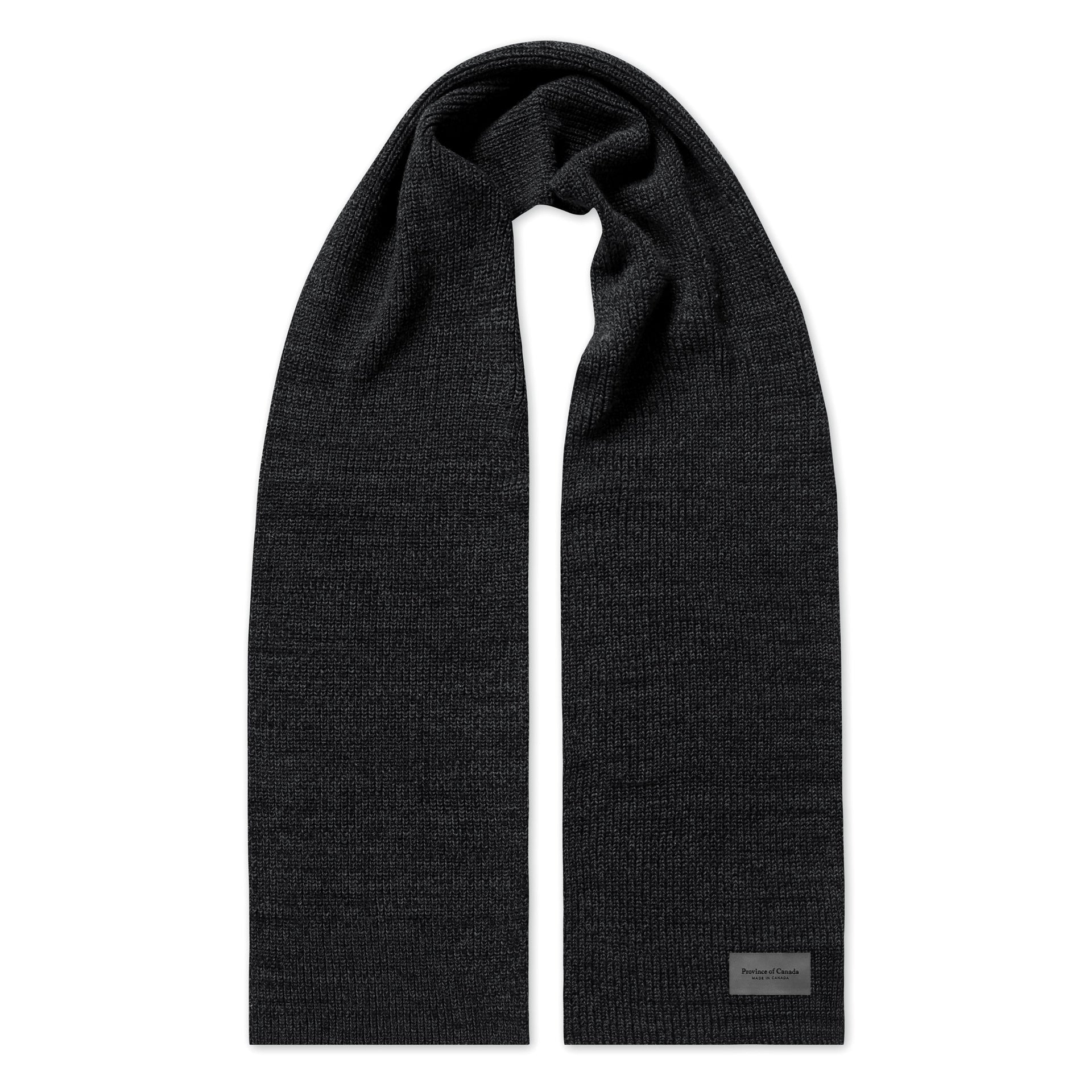 Cotton Knit Scarf Heather Black