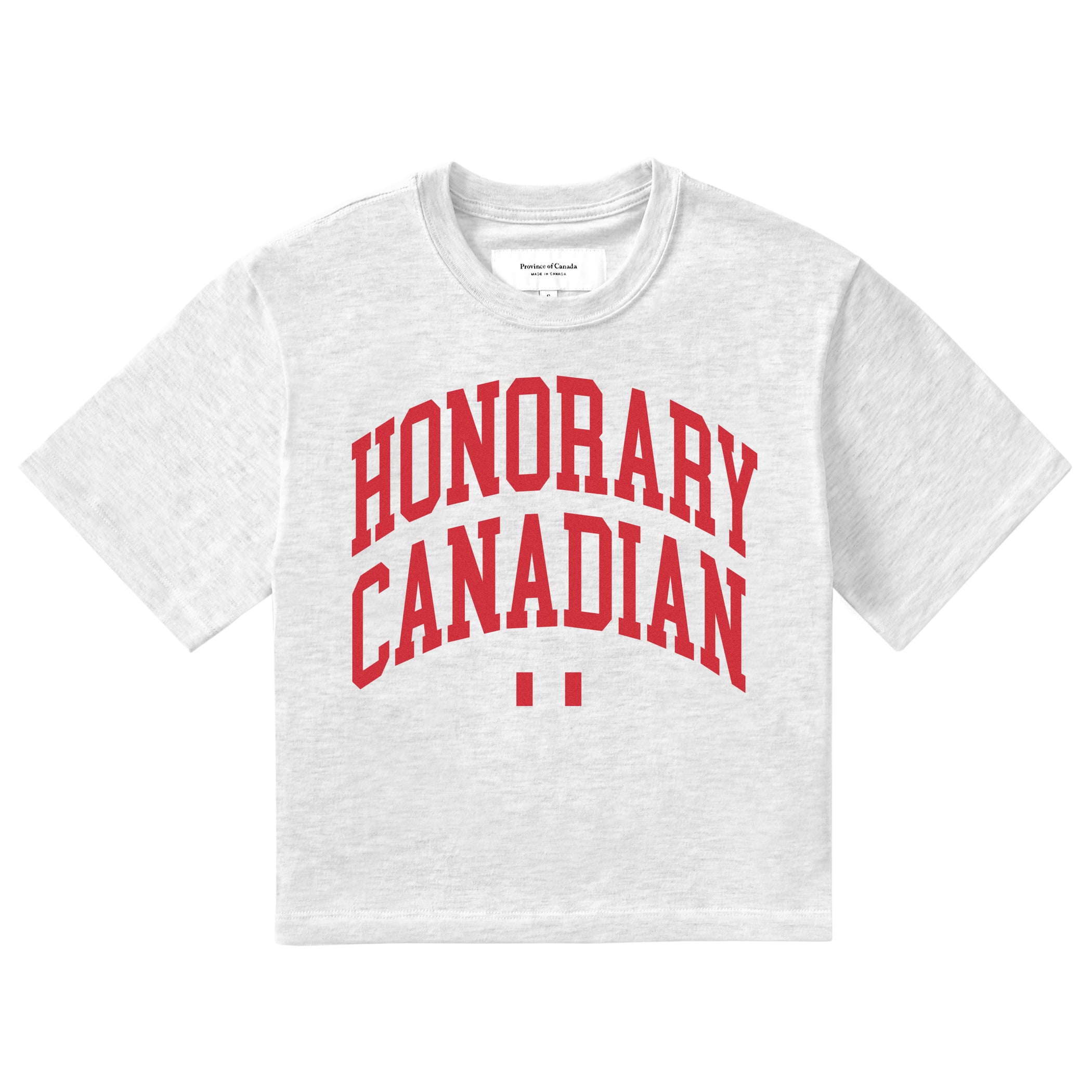 Made in Canada Organic Cotton Honorary Canadian Crop T-Shirt Tee Cloud Red Print - Unisex - Province of Canada