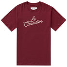 Made in Canada 100% Organic Cotton Le Canadien Mens Long Tee Shirt Burgundy - Province of Canada