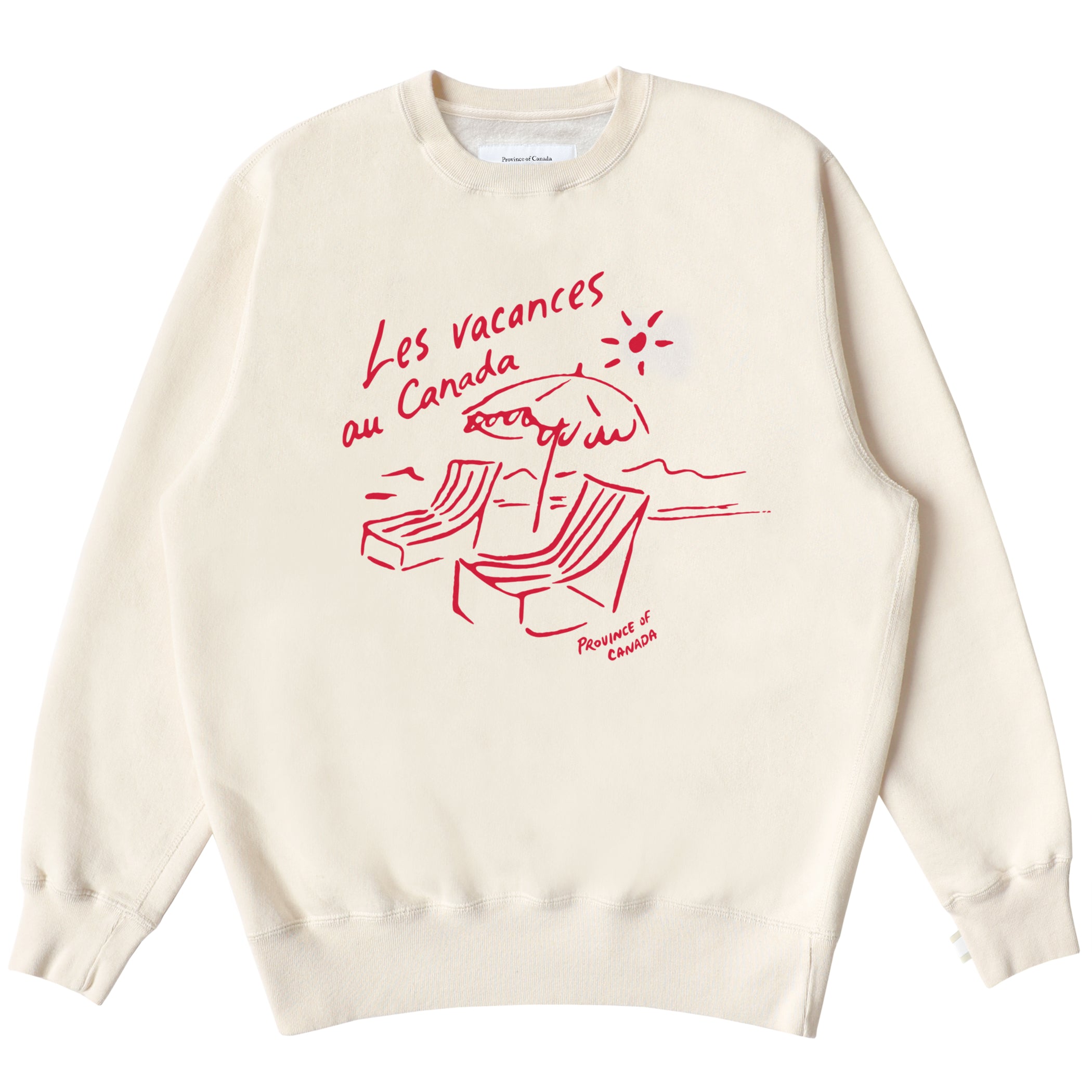 Made in Canada Fleece Les Vacances Sweatshirt Cream - Unisex - Province of Canada 