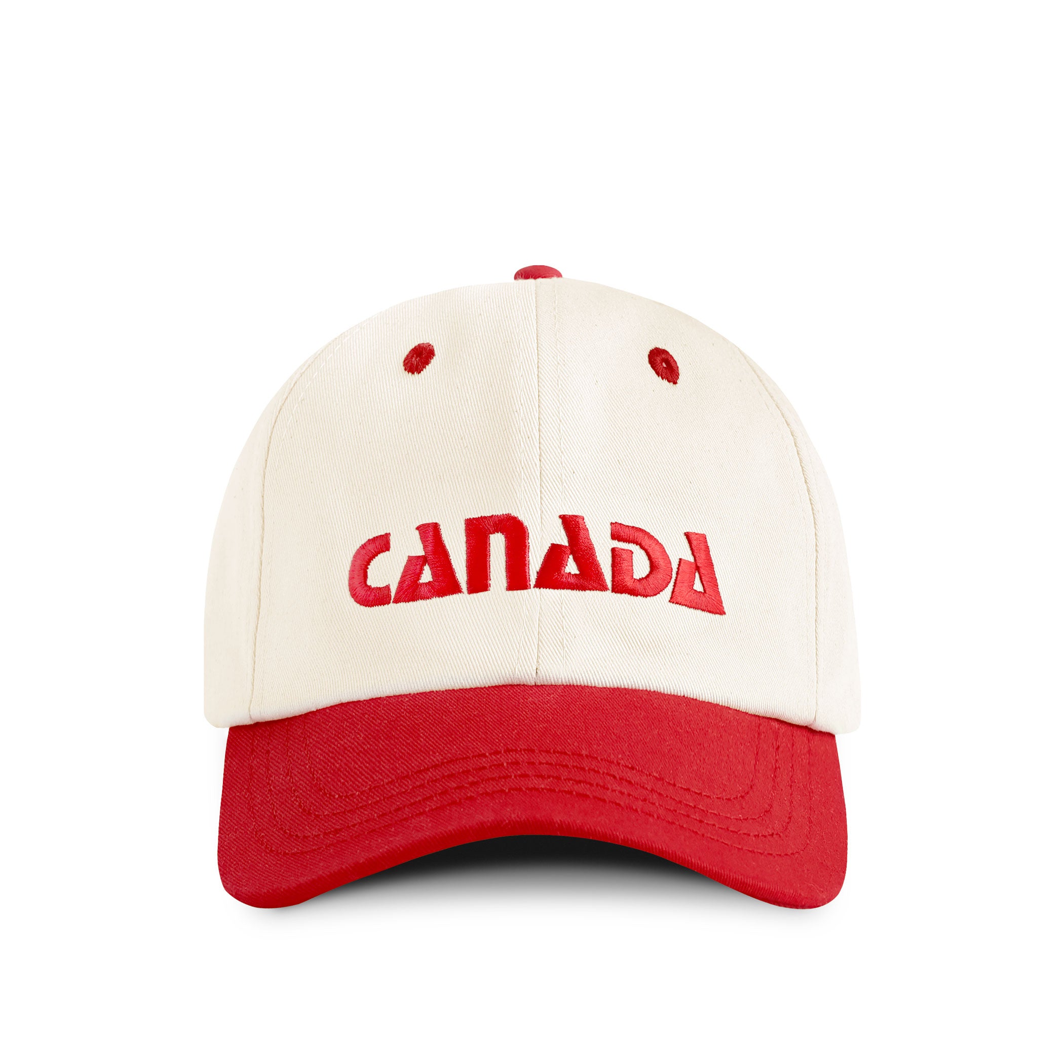Made in Canada 100% Cotton Baseball Hat Red Natural - Province of Canada