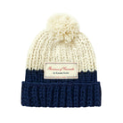Made in Canada 100% Wool Hand Knit Toque Cream and Navy - Province of Canada