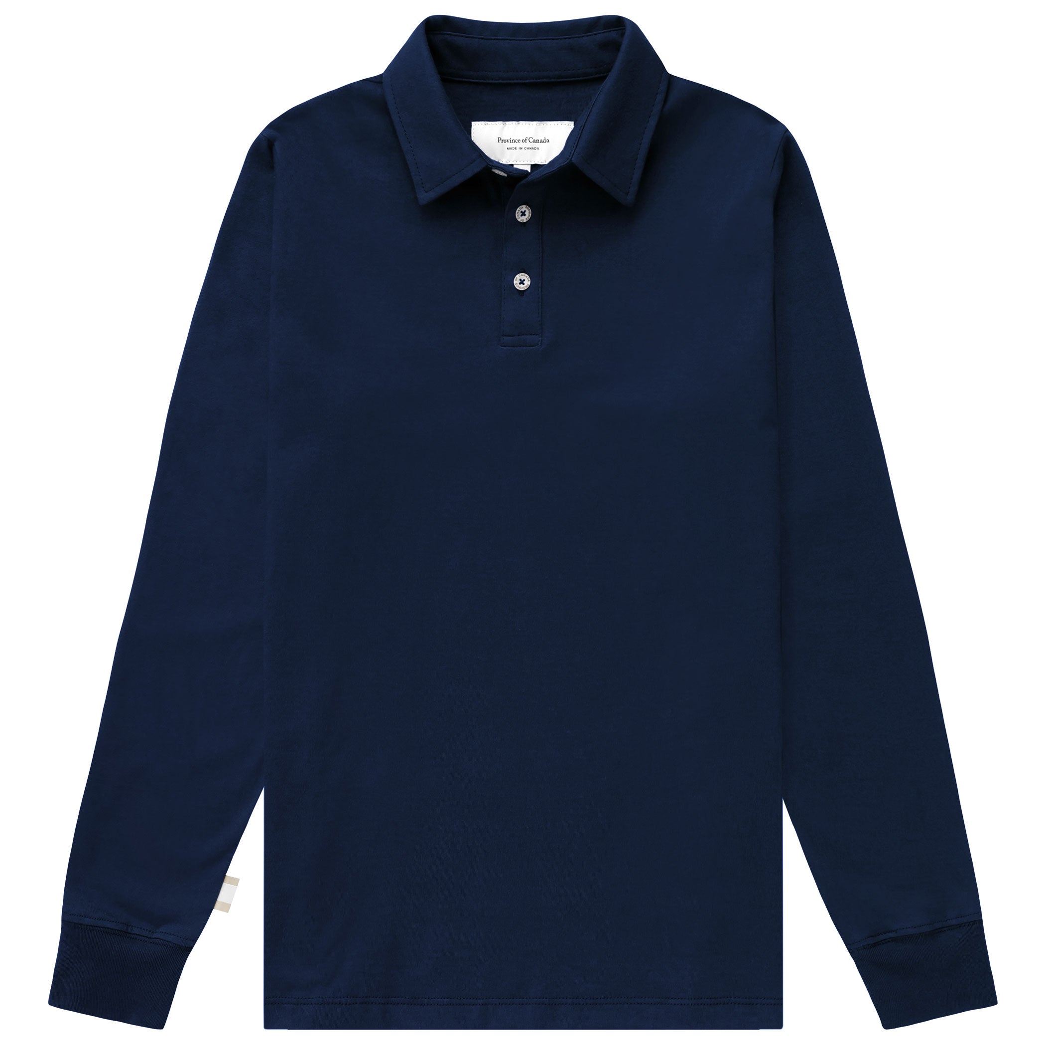 Sunday Polo Long Sleeve Shirt Navy - Made in Canada - Province of