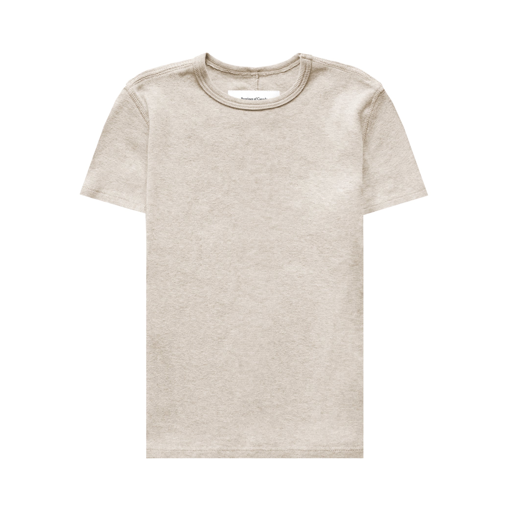 Made in Canada Fitted Rib Tee Oatmeal 100% Organic Cotton - Province of Canada