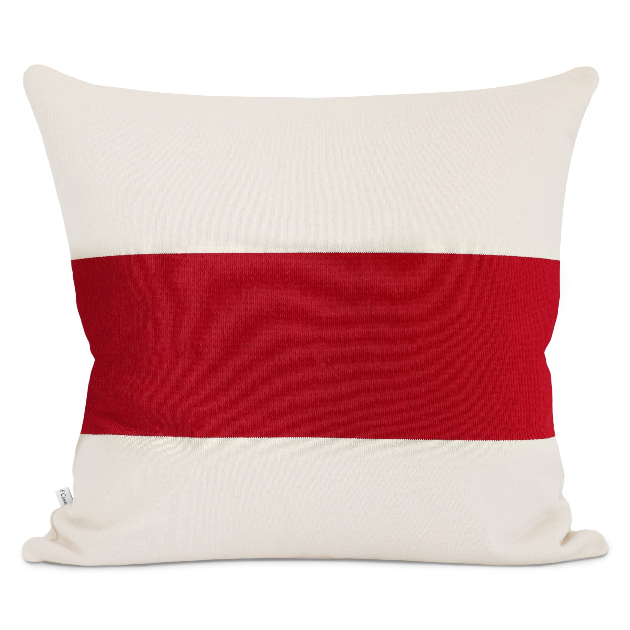 Made in Canada 100% Cotton Aubrey Cushion Cover Ivory and Red - Province of Canada