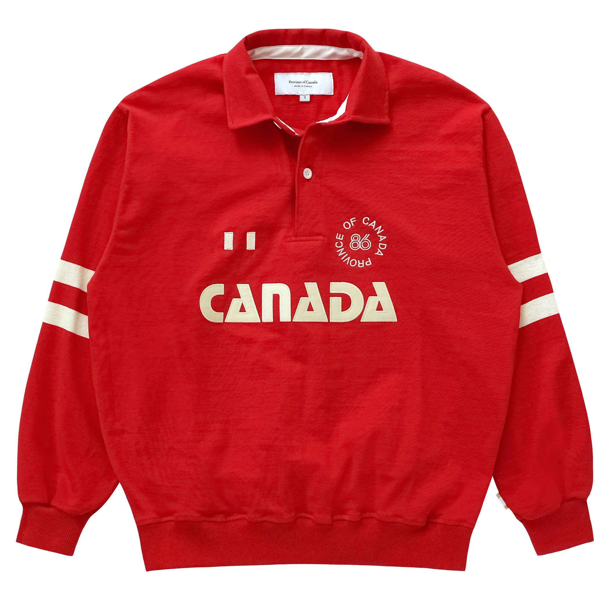 Made in Canada 100% Cotton Canada Button Pullover Red - Unisex - Province of Canada