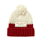 Made in Canada 100% Wool Hand Knit Toque Cream and Red - Province of Canada