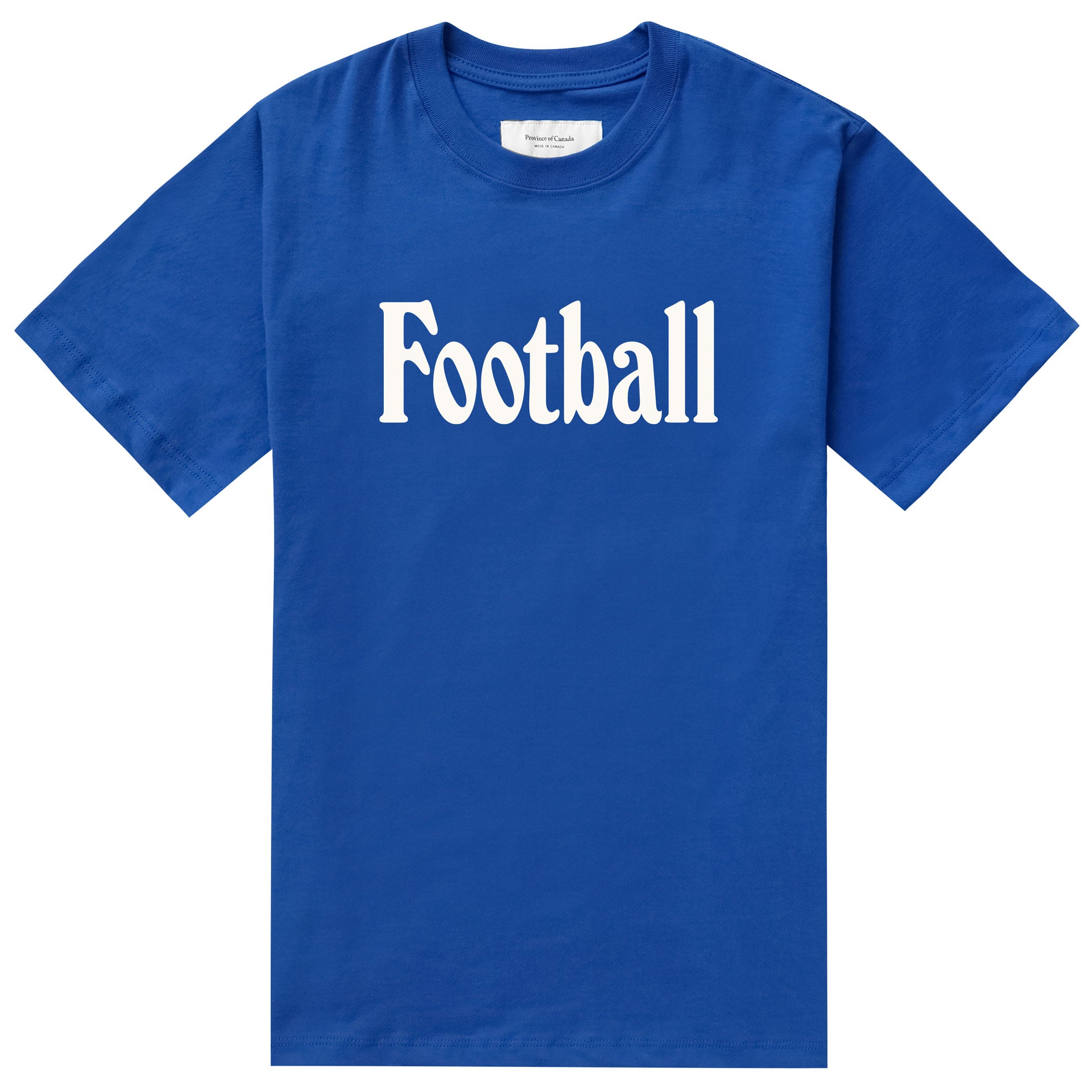 Made in Canada 100% Organic Cotton Football Retro Tee Royal - Unisex - Province of Canada 
