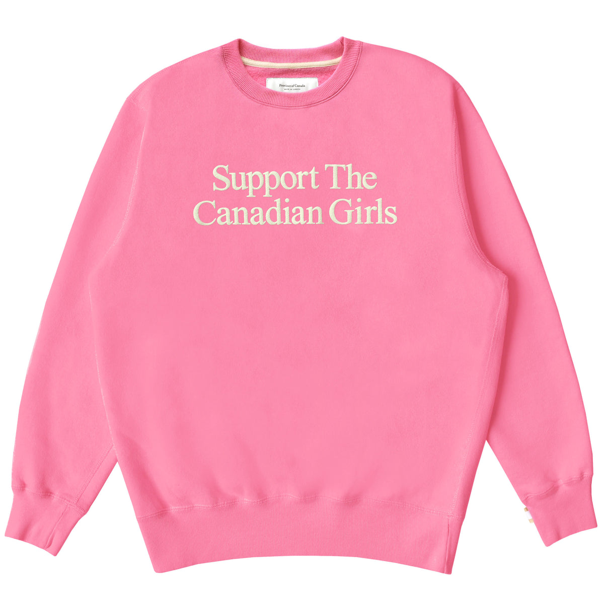 Made in Canada Fleece Support the Canadian Girls Sweatshirt Pink - Unisex - Province of Canada