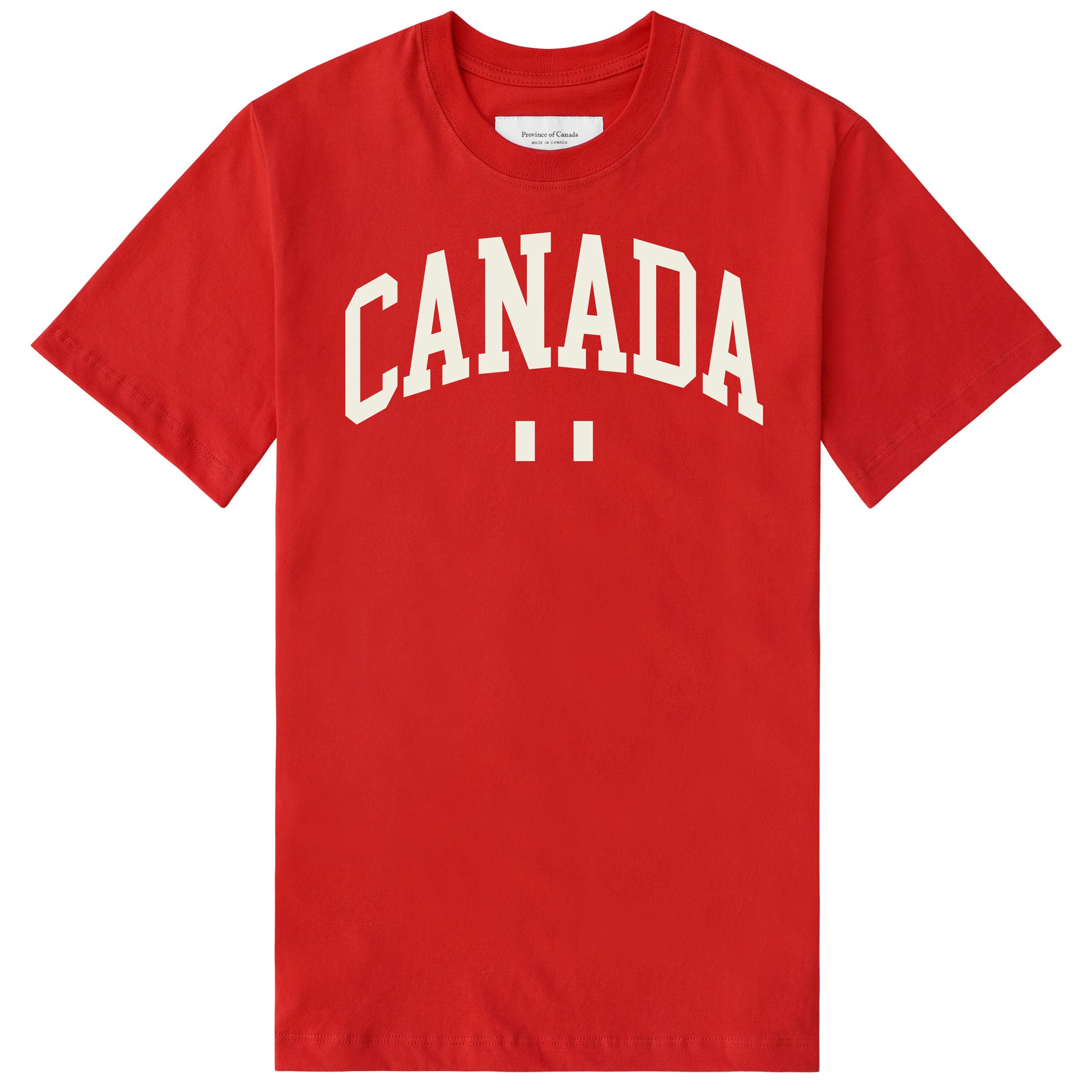 Made in Canada 100% Organic Cotton Varsity Canada Tee Shirt Red - Province of Canada