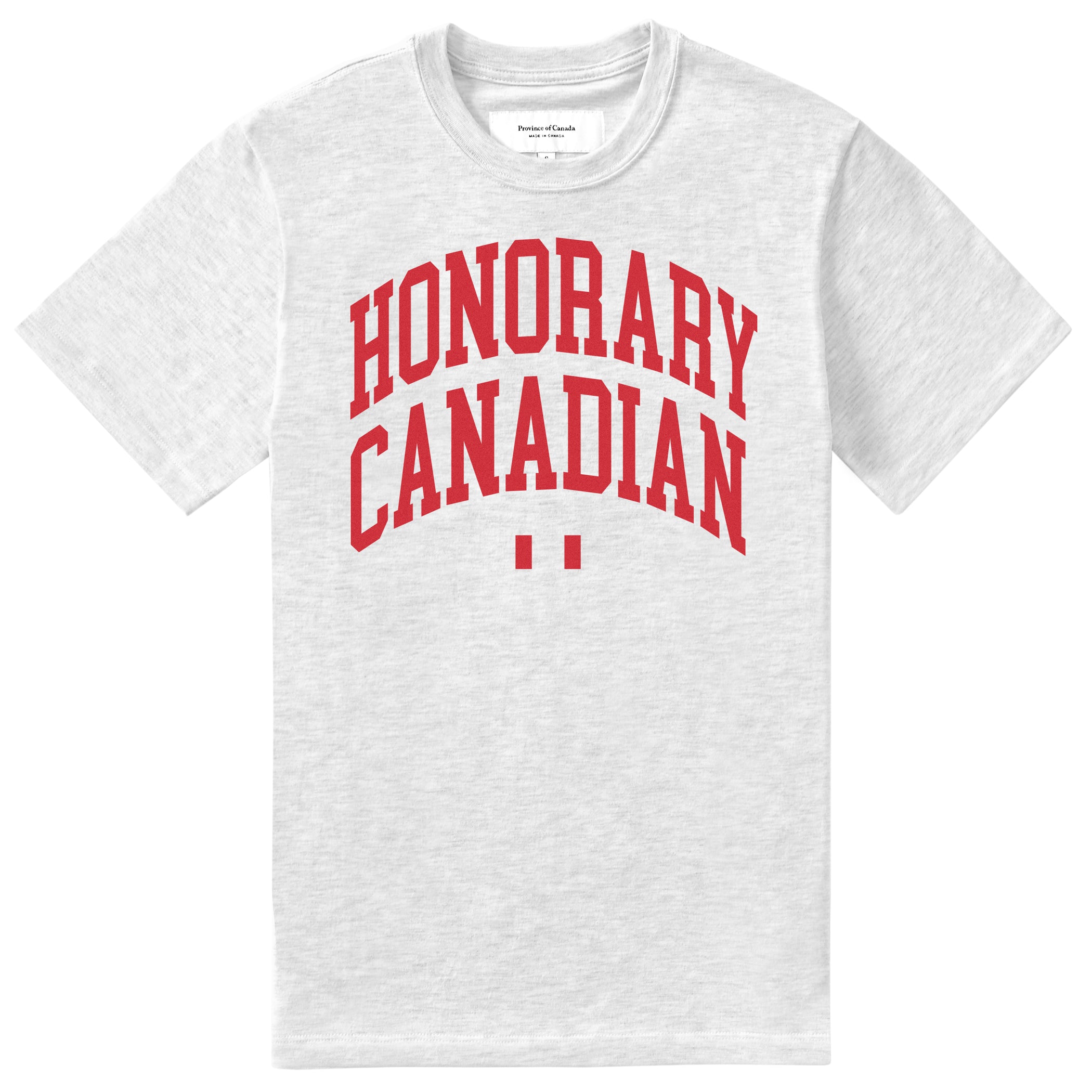Made in Canada Organic Cotton Honorary Canadian T-Shirt Tee Cloud Red Print - Unisex - Province of Canada
