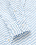 Made in Canada 100% Cotton Oxford  Stripe Button Down Shirt Light Blue - Unisex - Province of Canada