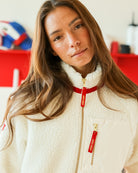 Made in Canada Limited Edition Province of Canada x Heated Rivalry Fleece Jacket Red Details and Cream Fleece