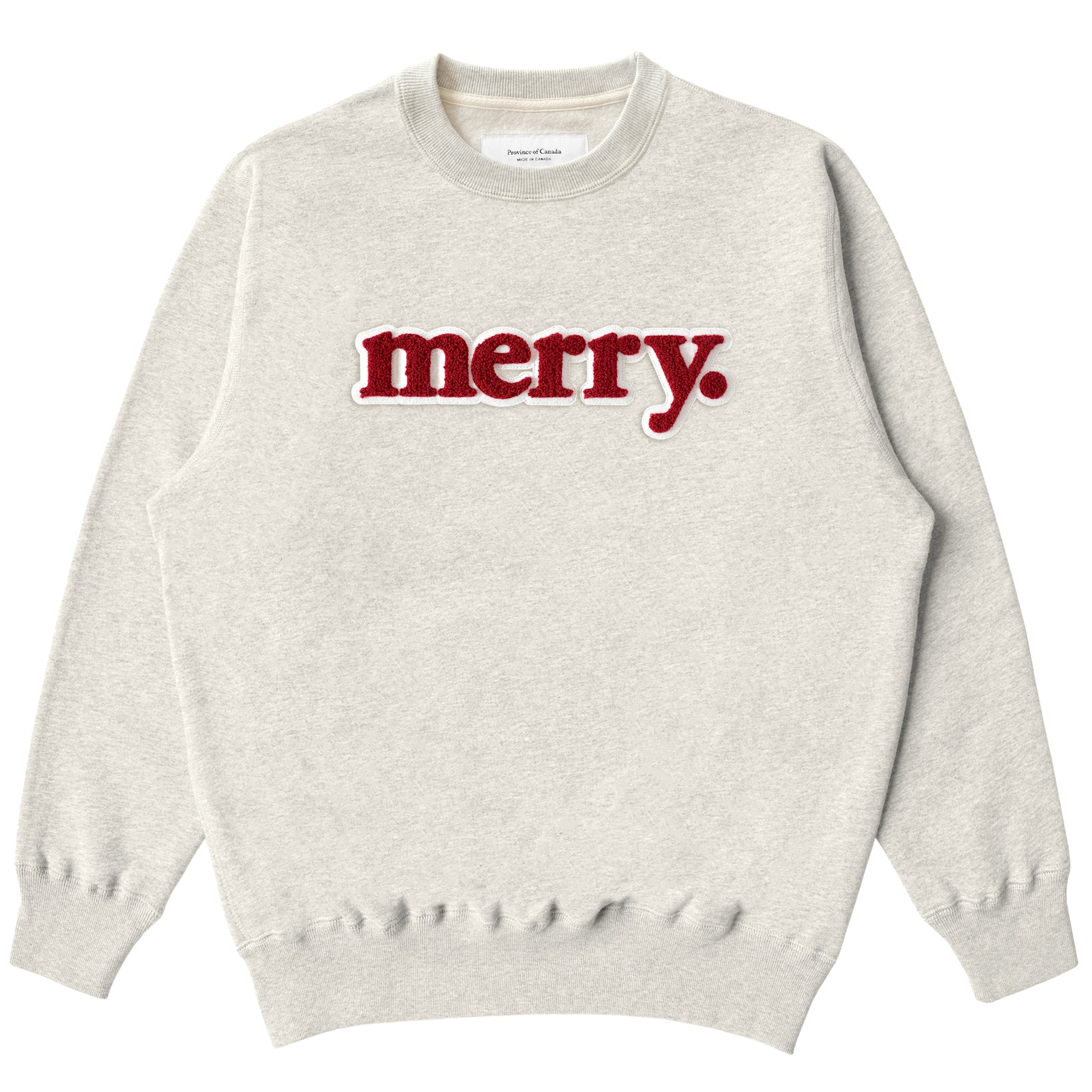 Made in Canada Fleece Christmas Merry Sweatshirt Eggshell - Unisex - Province of Canada