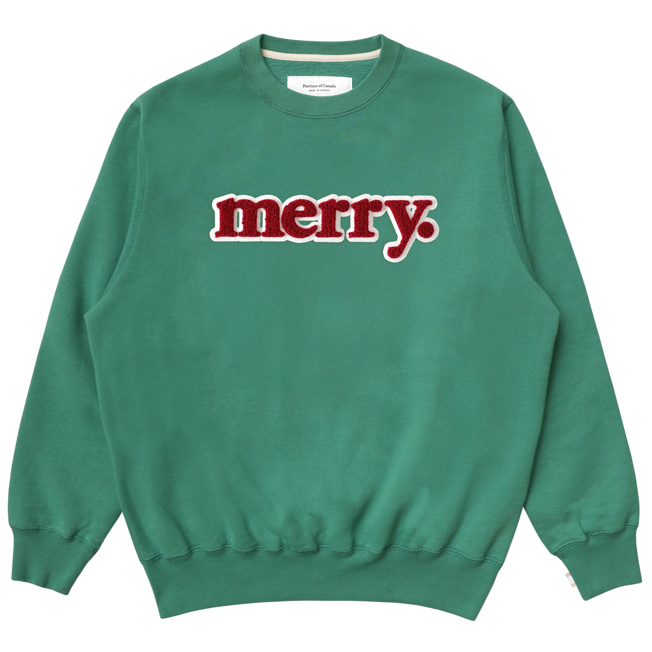 Made in Canada Christmas Sweater Merry Sweatshirt Green Teal - Unisex - Province of Canada 