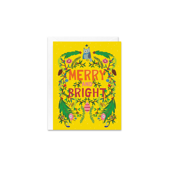 Merry and Bright Colourful Holidays Greeting Card - Made in Canada - Province of Canada