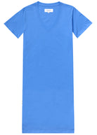Made in Canada 100% Organic Cotton V-Neck Midi T-Shirt Dress Super Blue Province of Canada