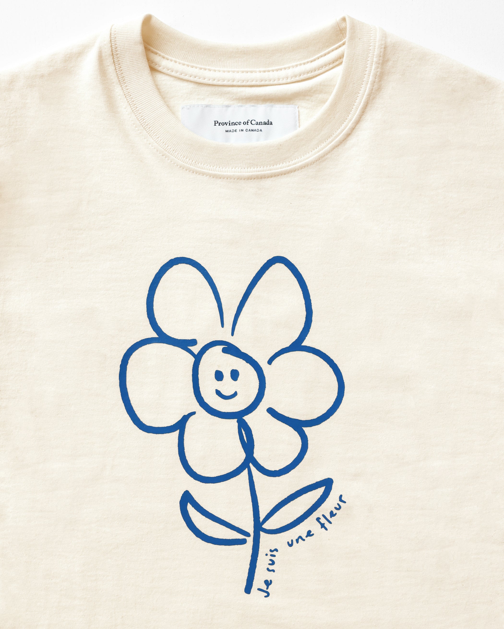 Made in Canada 100% Organic Cotton Fleur Tee Natural - Unisex - Province of Canada