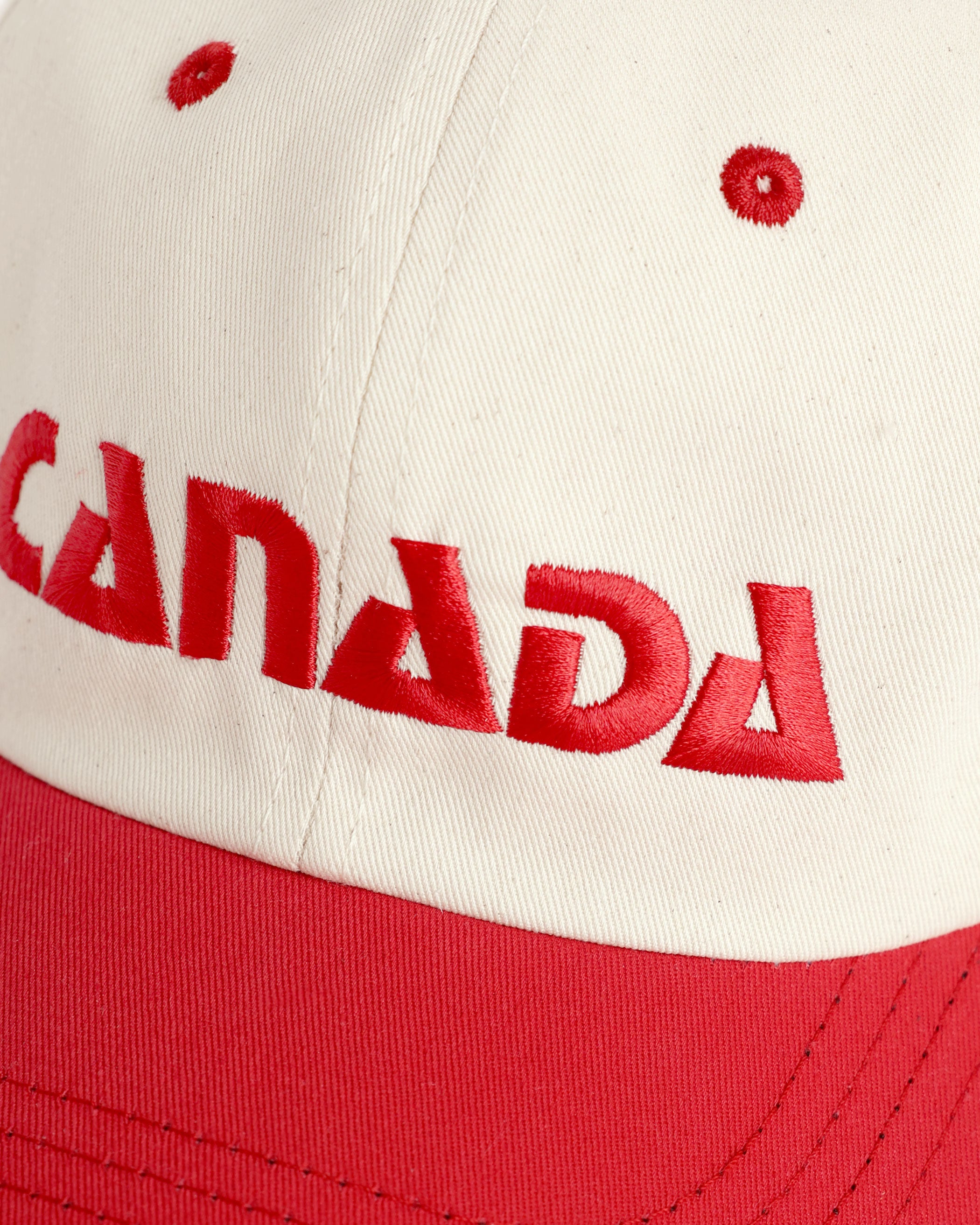 Made in Canada 100% Cotton Baseball Hat Red Natural - Province of Canada