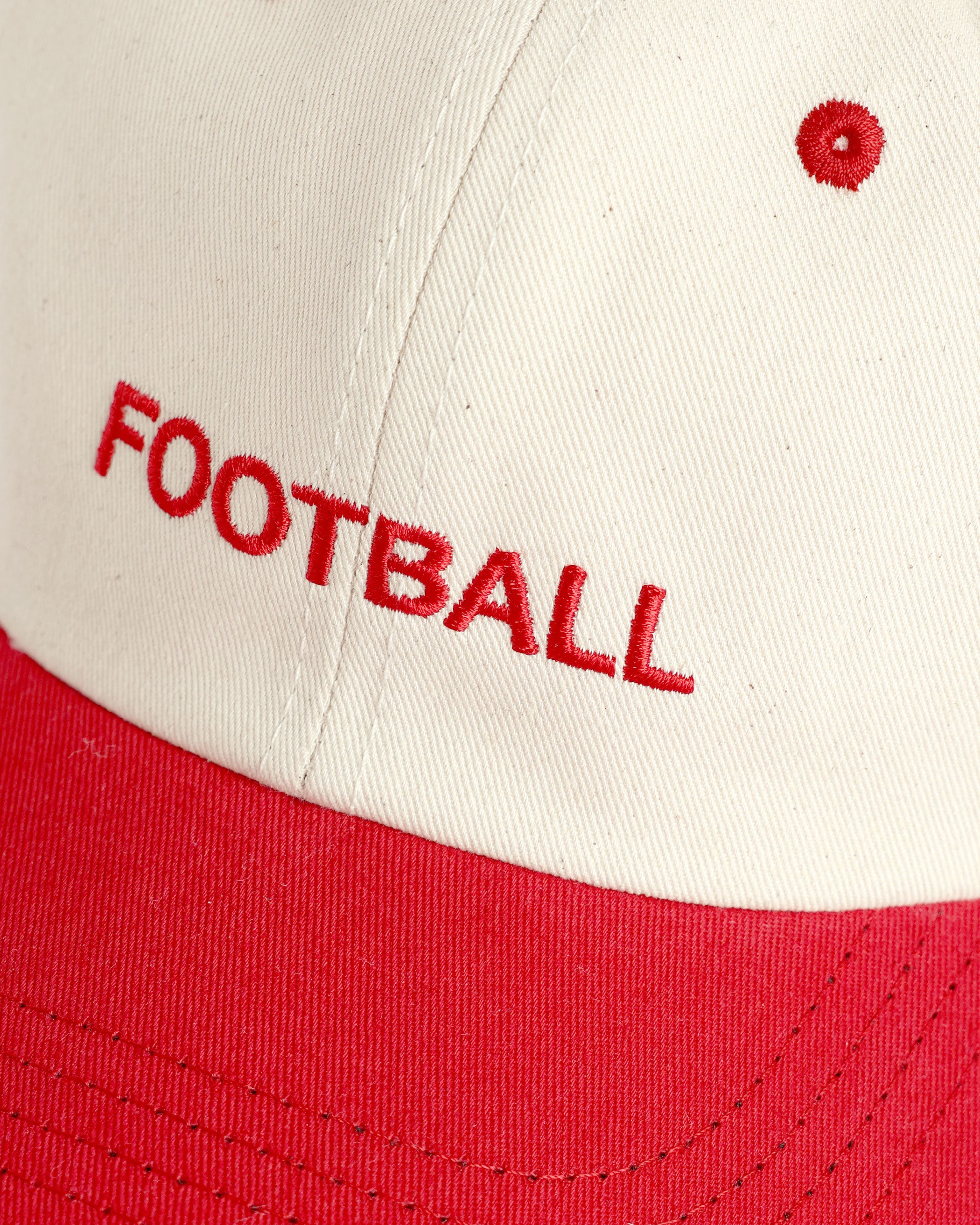Made in Canada 100% Cotton Red Natural Football Helvetica Baseball Hat - Province of Canada