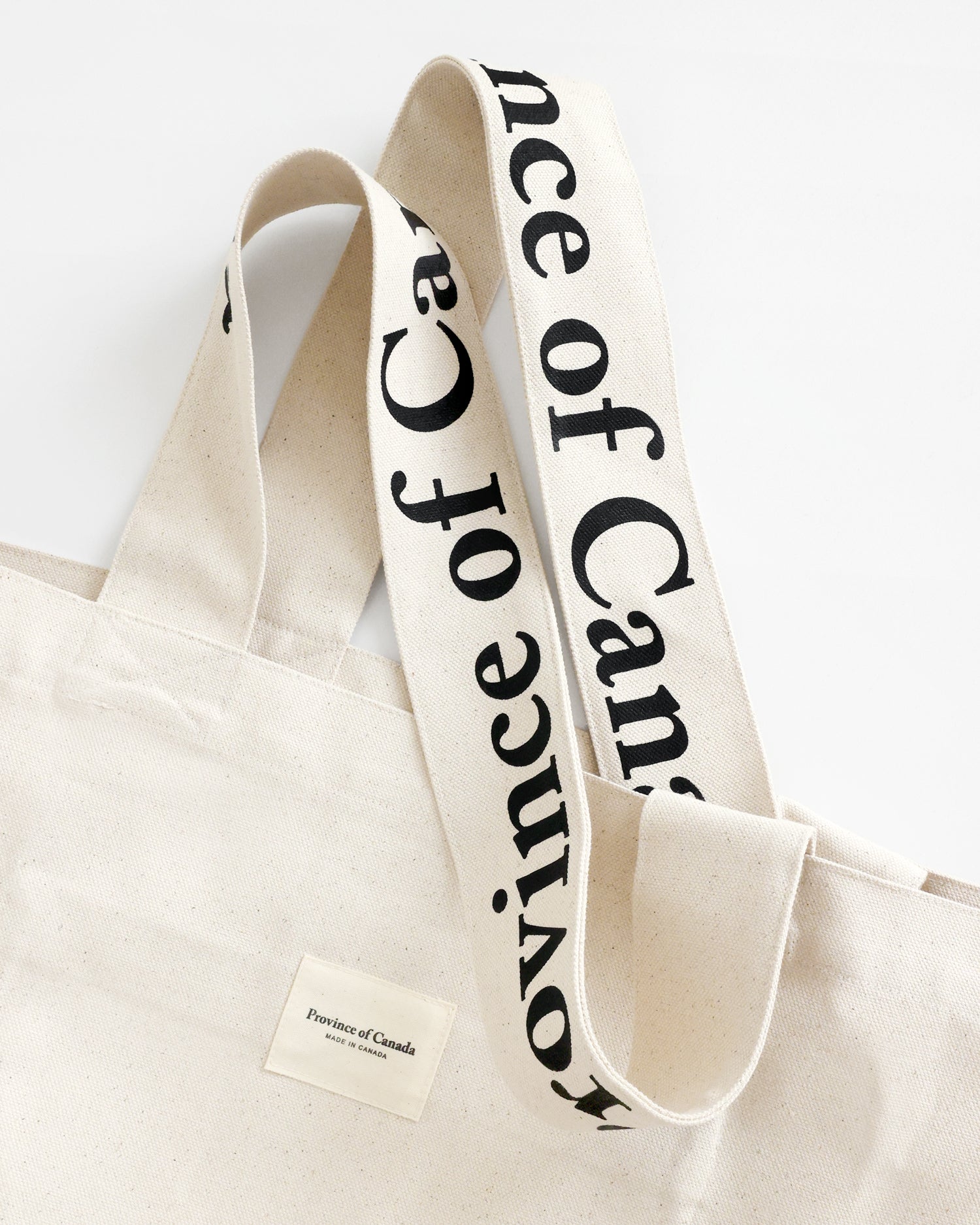 100% Cotton Made in Canada Large Wordmark Tote Bag Natural Canvas - Province of Canada