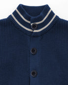 Made in Canada 100% Cotton Knit Cardigan Marine - Unisex - Province of Canada