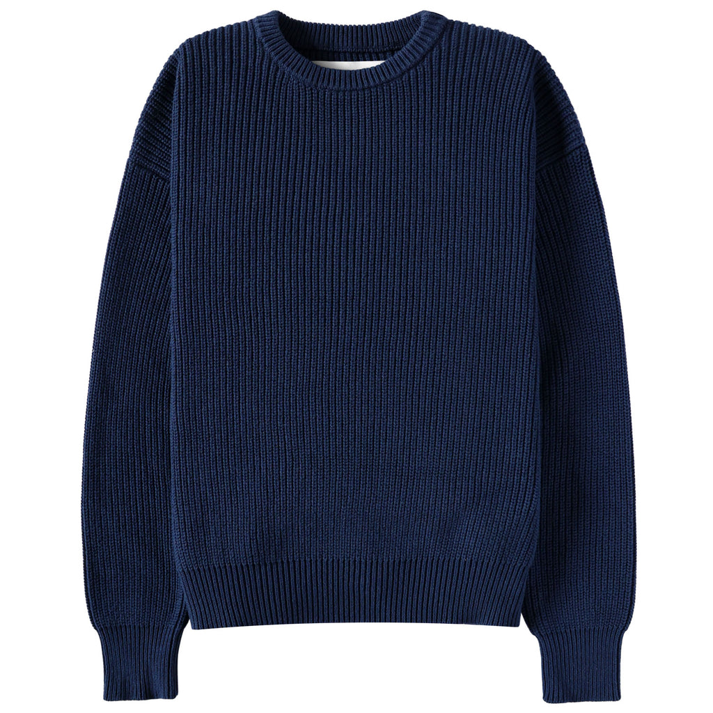 Cotton Knit Sweater Navy - Unisex