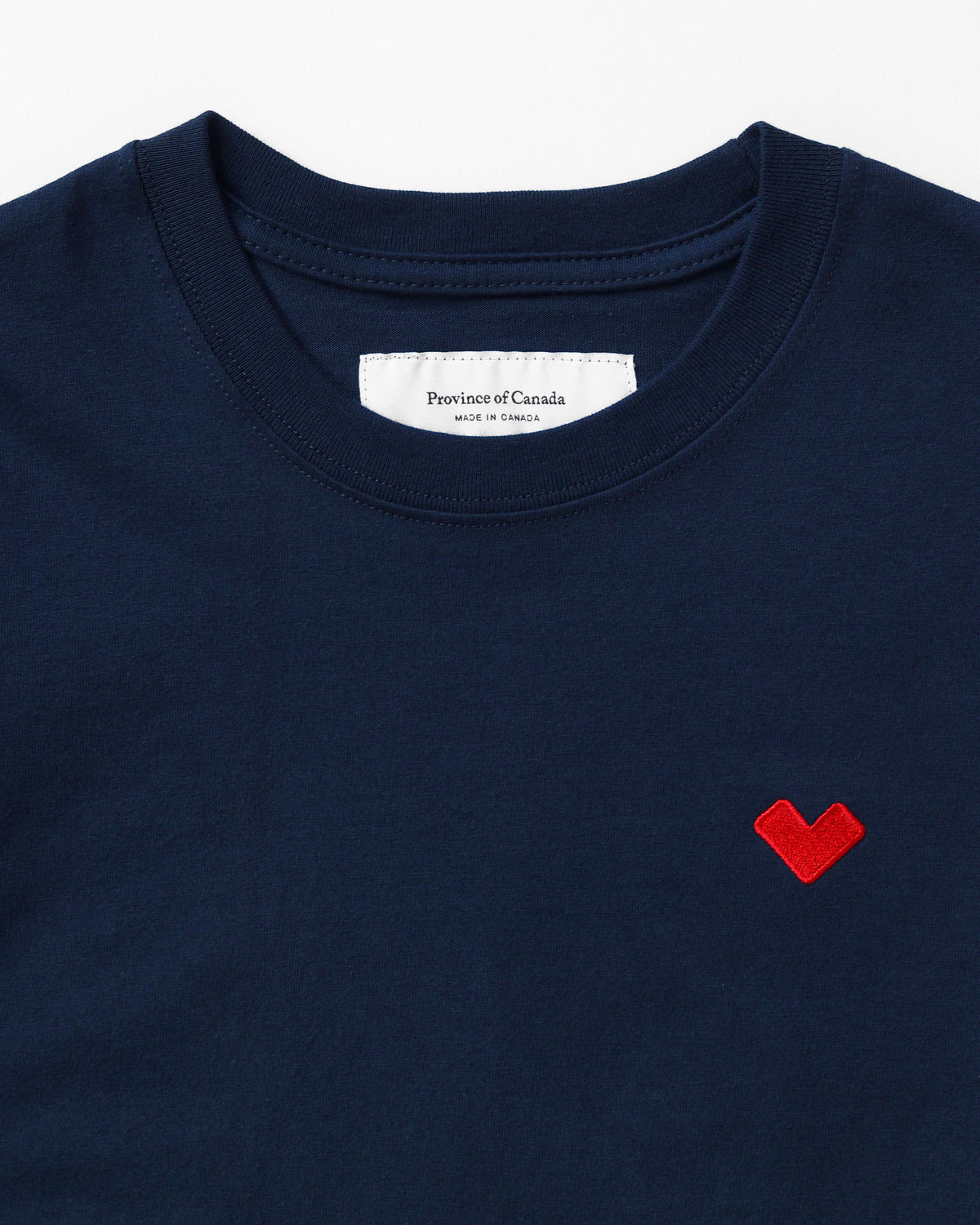 Made in Canada Organic Cotton Heart Tee Navy - Unisex - Province of Canada