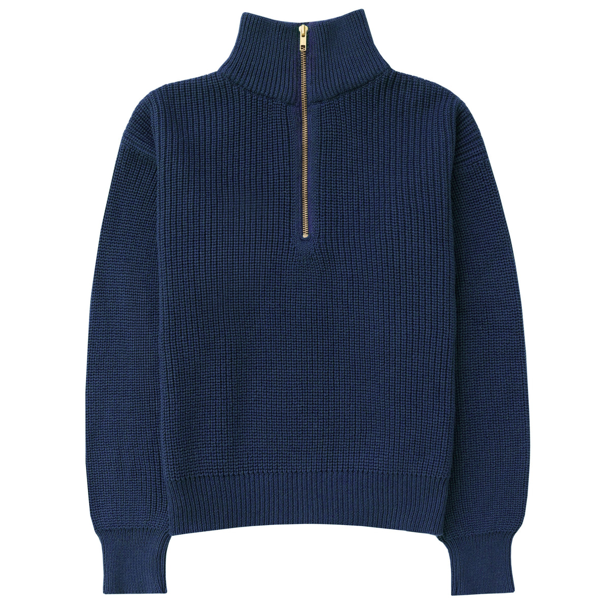 Made in Canada 100% Cotton Knit Half Zip Sweater Marine - Unisex - Province of Canada