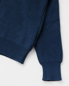 Made in Canada 100% Cotton Knit Half Zip Sweater Marine - Unisex - Province of Canada