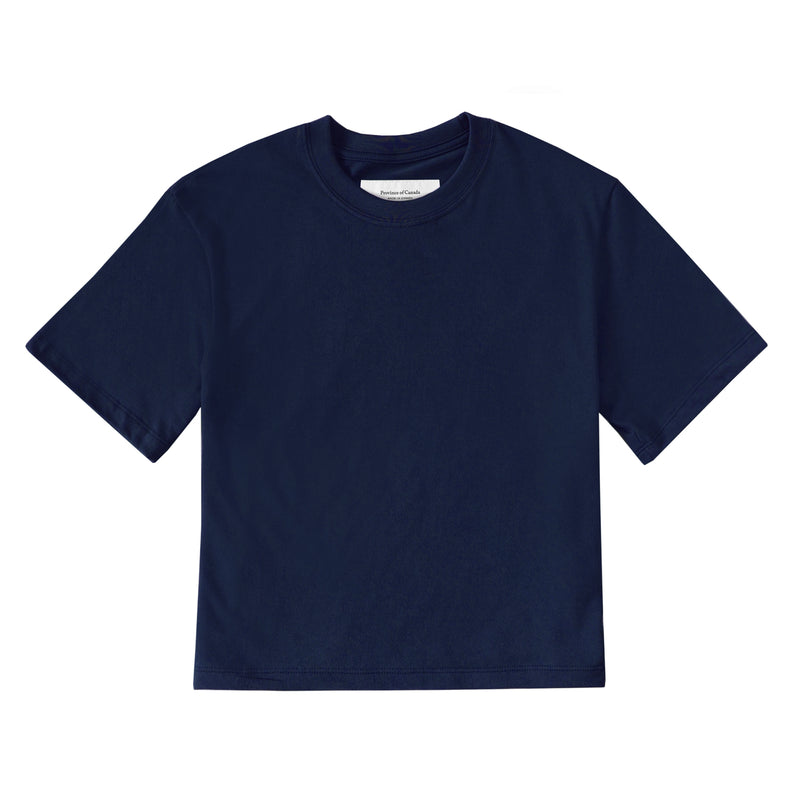Monday Crop Top Tee Navy - Made in Canada - Province of Canada