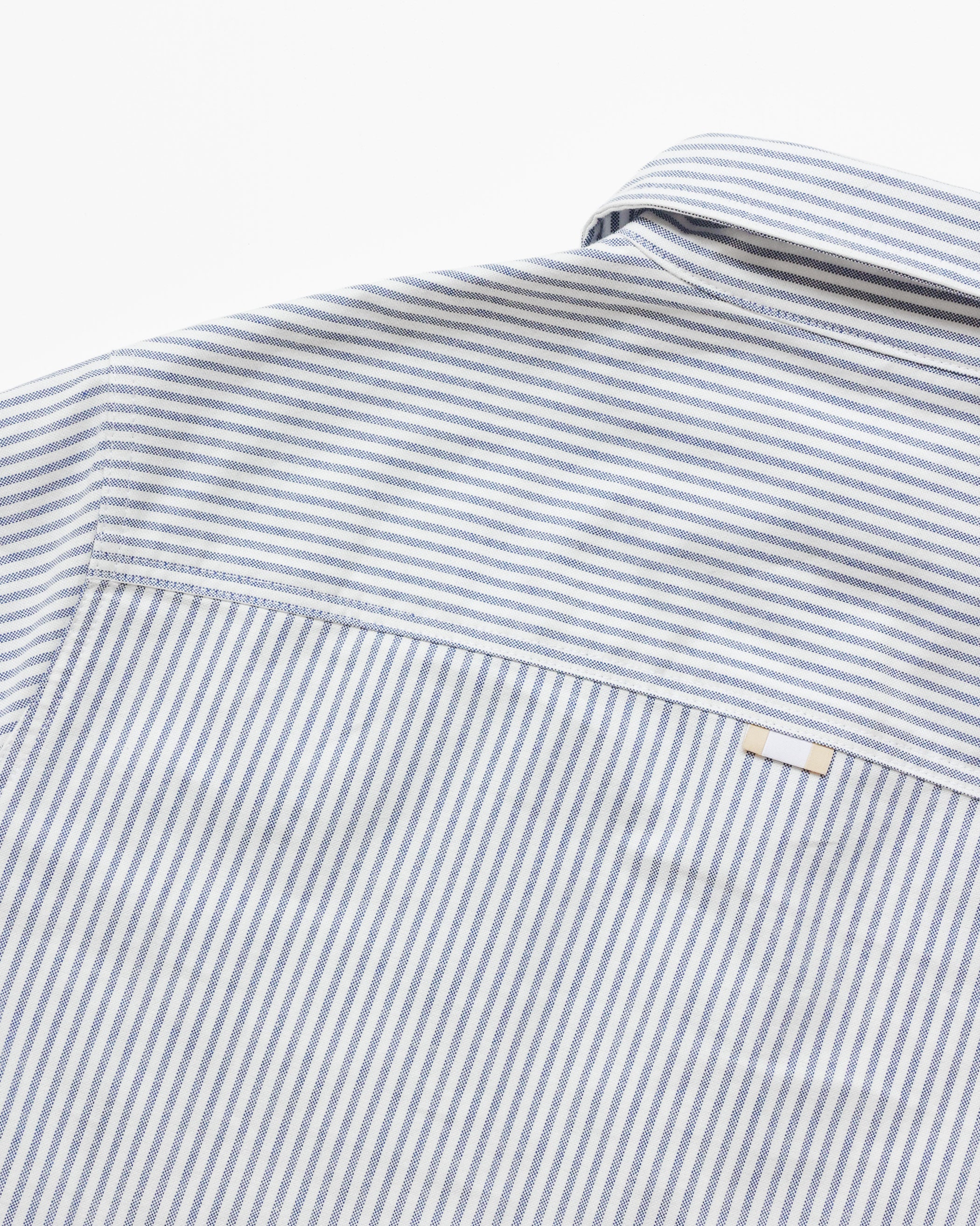 Made in Canada 100% Cotton Oxford Stripe Shirt Navy - Unisex - Province of Canada