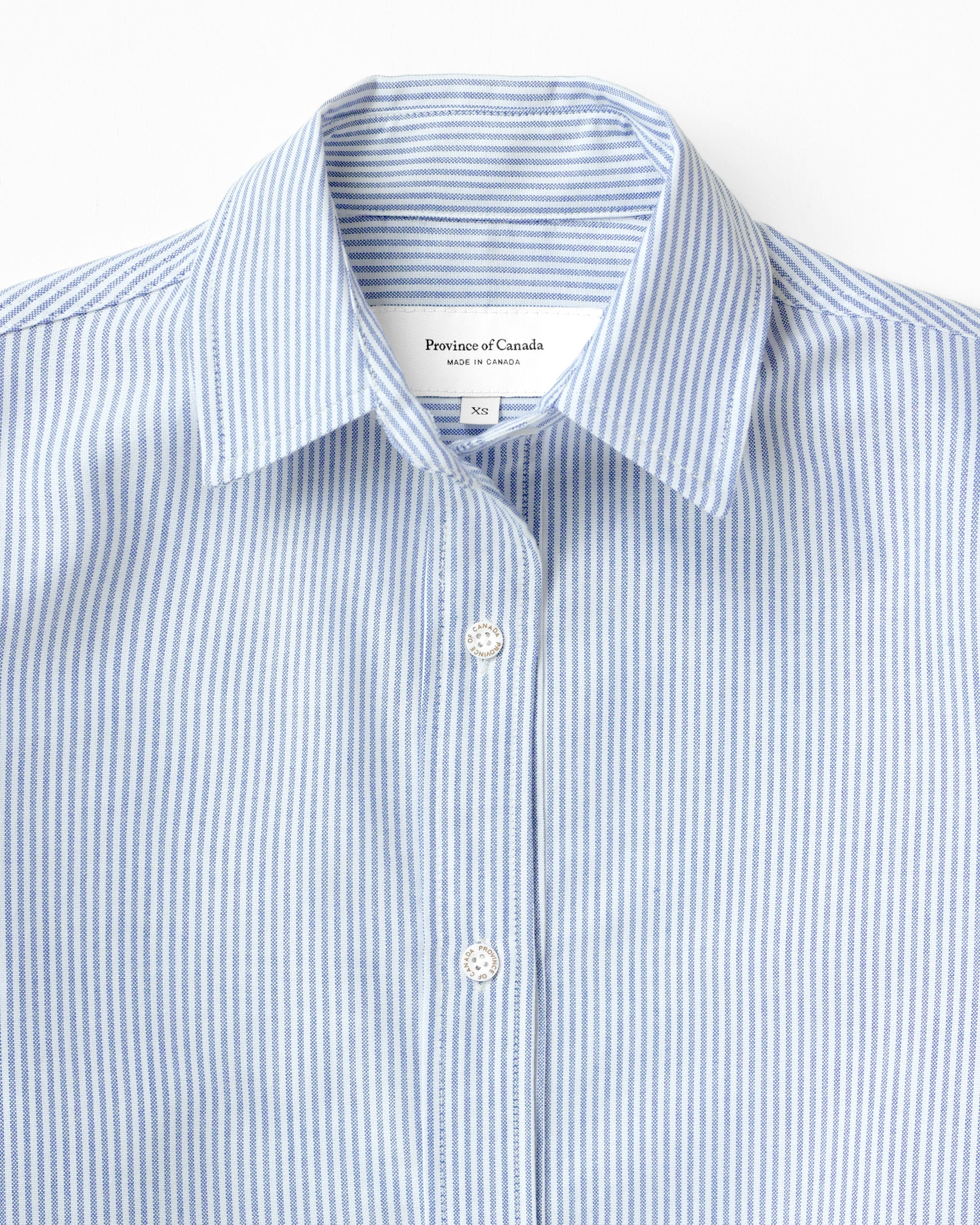 Made in Canada 100% Cotton Oxford Stripe Dress Royal - Province of Canada