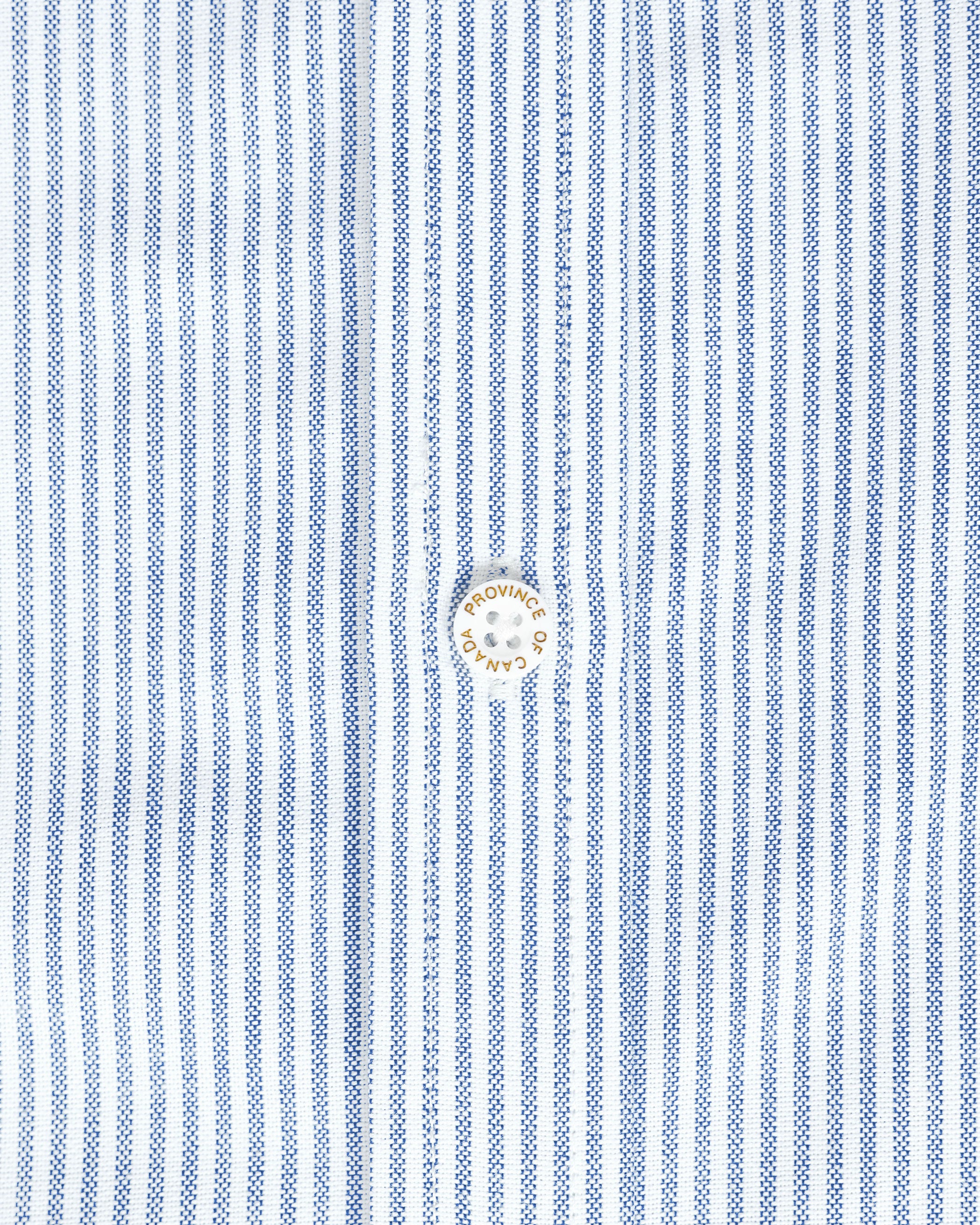 Made in Canada 100% Cotton Boxy Oxford Stripe Shirt Royal - Womens - Province of Canada 