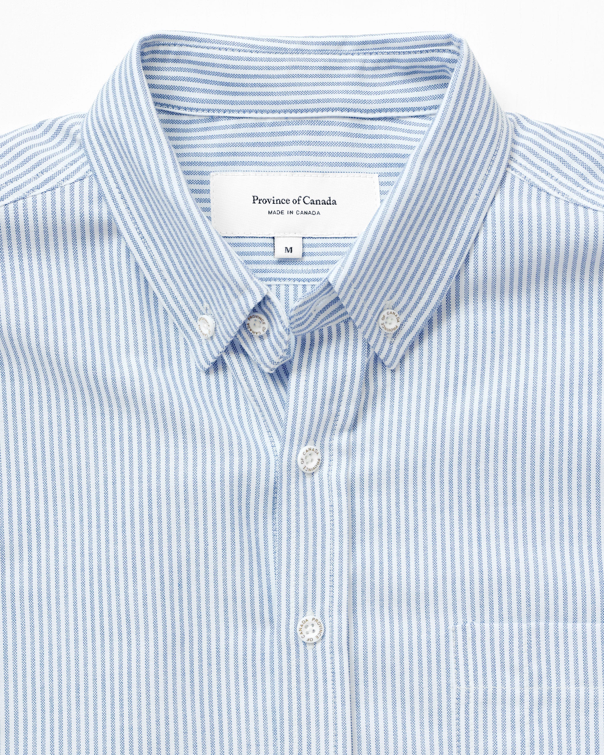 Oxford Stripe Shirt Royal - Unisex - Made in Canada - Province of