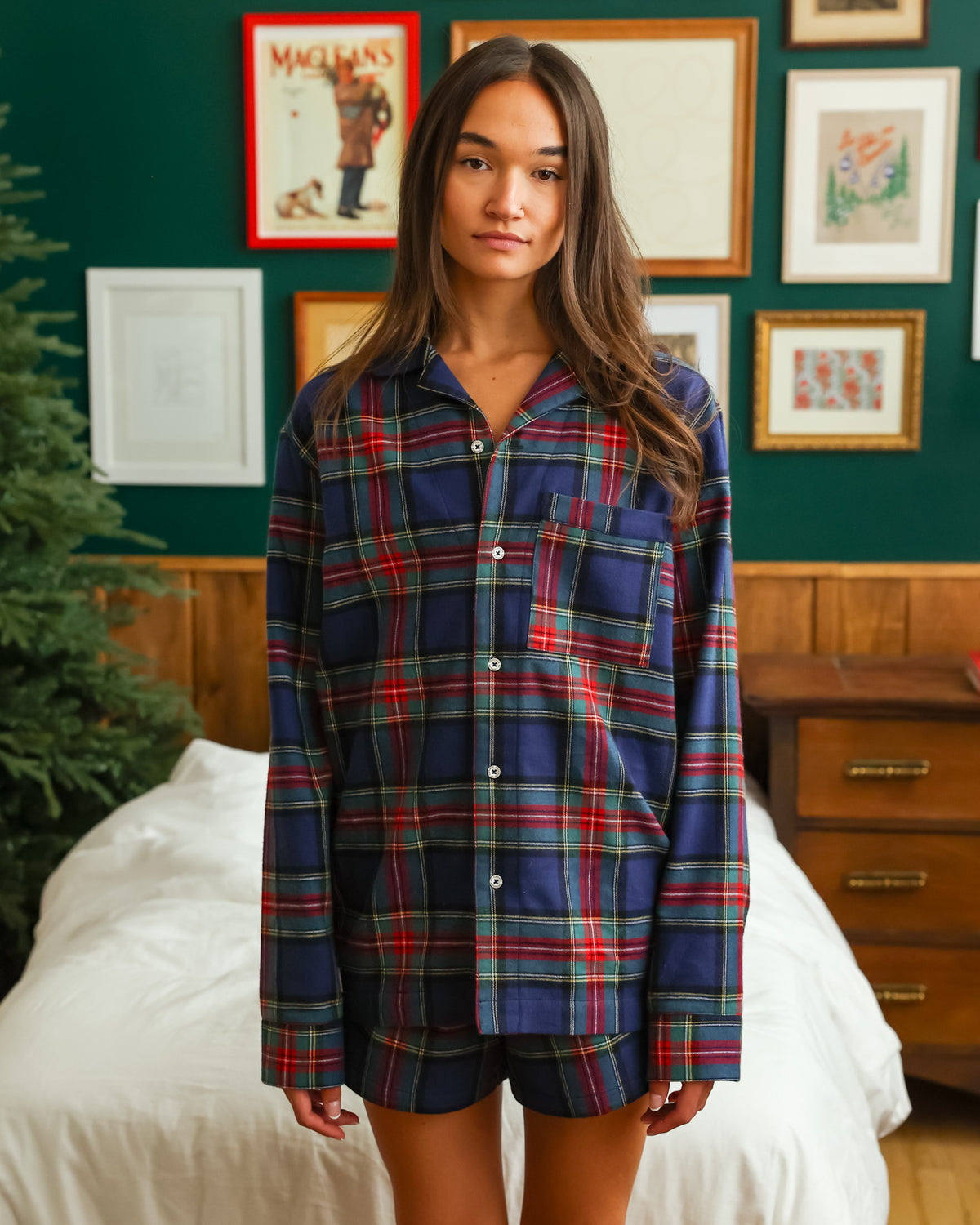 Made in Canada 100% Cotton Nick Plaid Flannel Pyjama Shirt - Unisex - Province of Canada