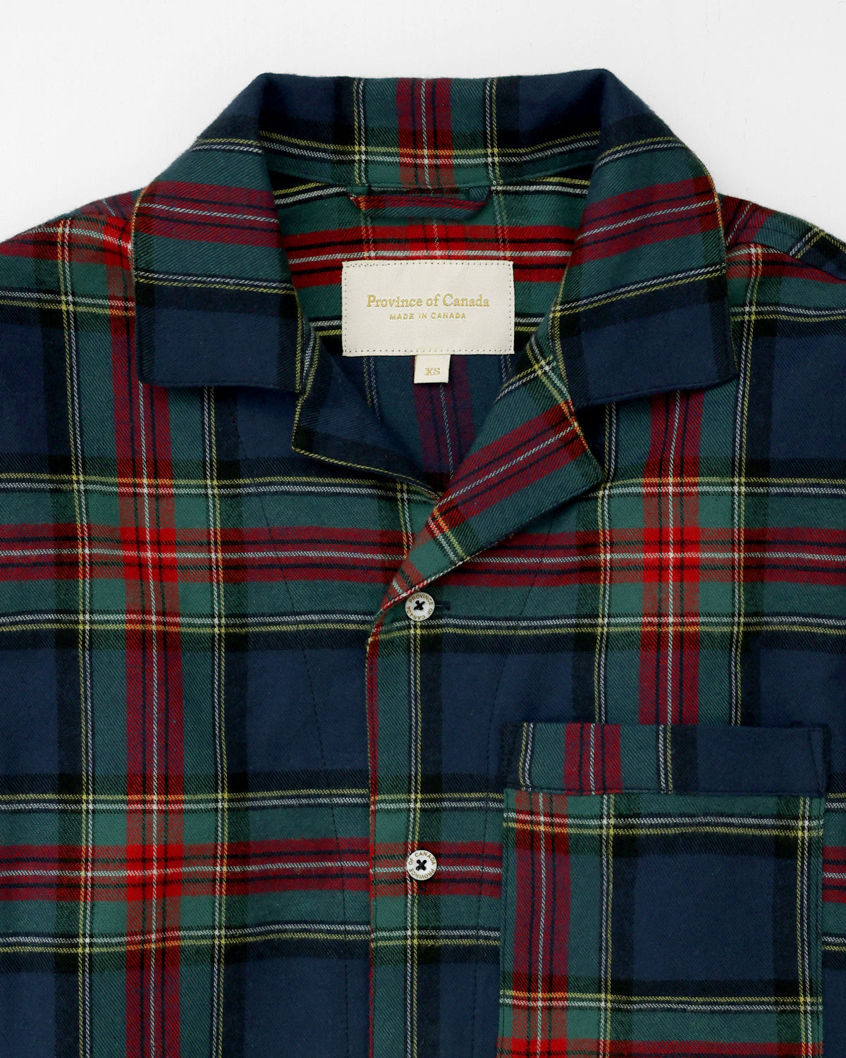 Made in Canada 100% Cotton Nick Plaid Flannel Pyjama Shirt - Unisex - Province of Canada