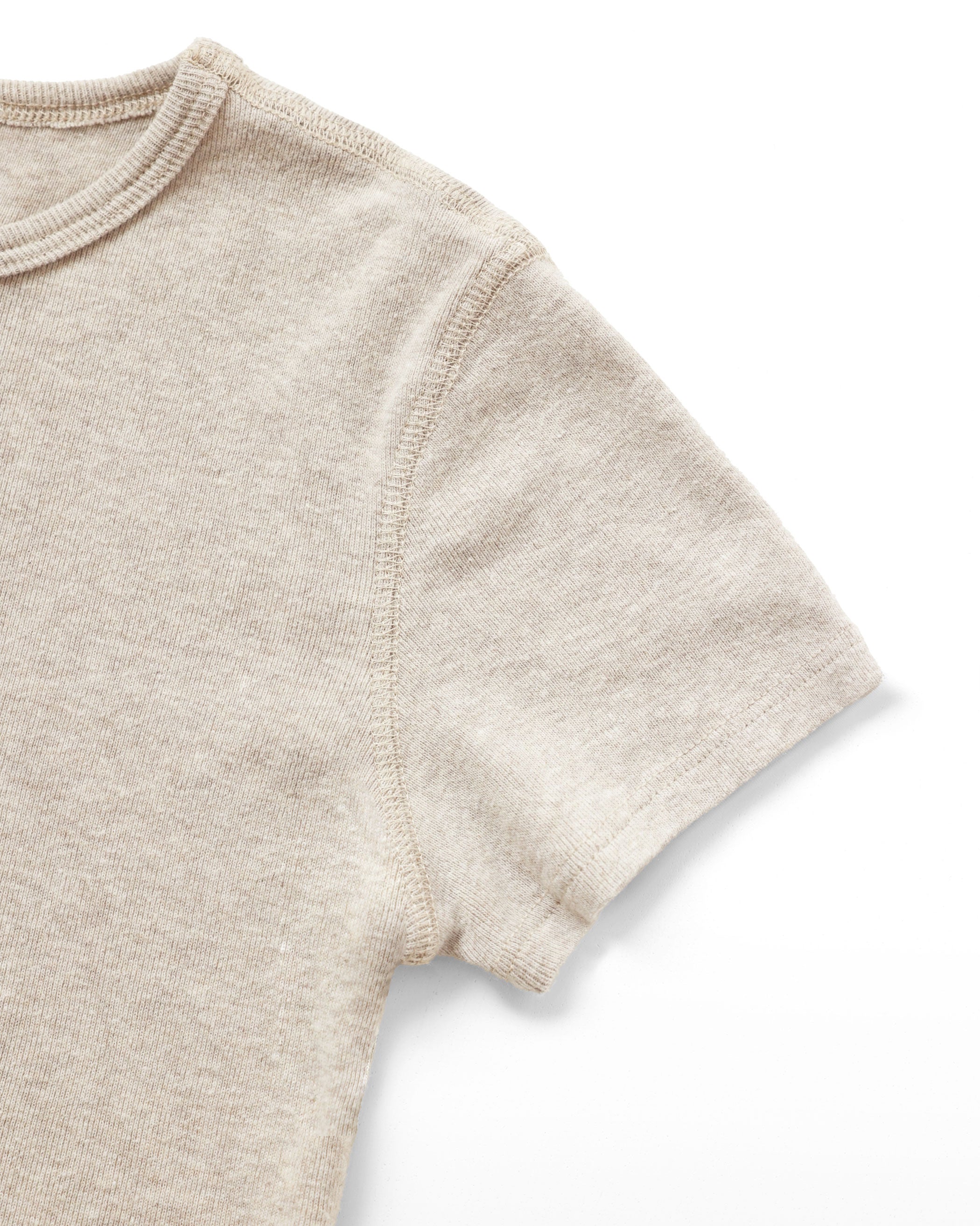 Made in Canada Fitted Rib Tee Oatmeal 100% Organic Cotton - Province of Canada