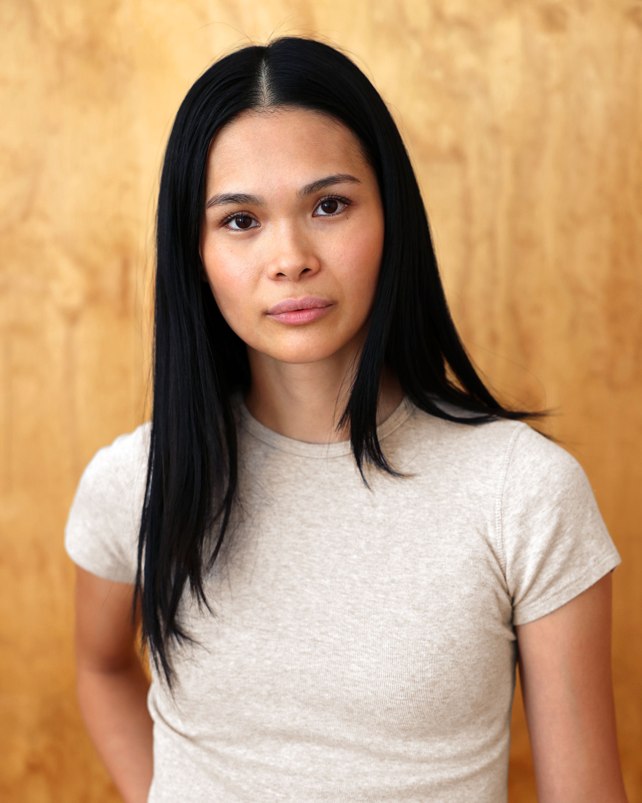 Made in Canada Fitted Rib Tee Oatmeal 100% Organic Cotton - Province of Canada