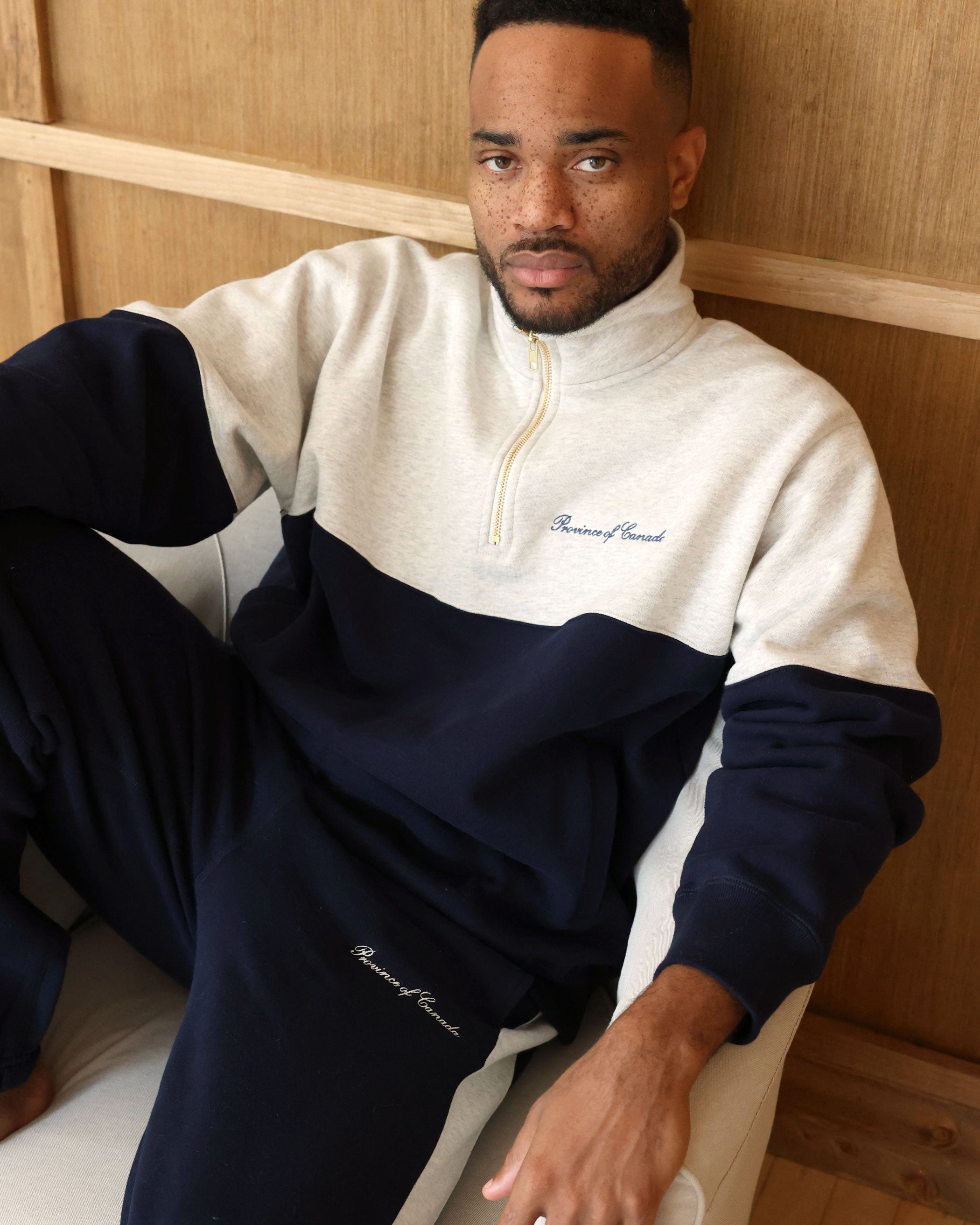 Club Fleece Half Zip Navy - Unisex - Made in Canada – Province of