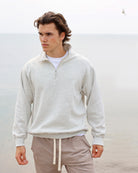 Made in Canada Half Zip Fleece Sweatshirt Eggshell - Unisex - Province of Canada