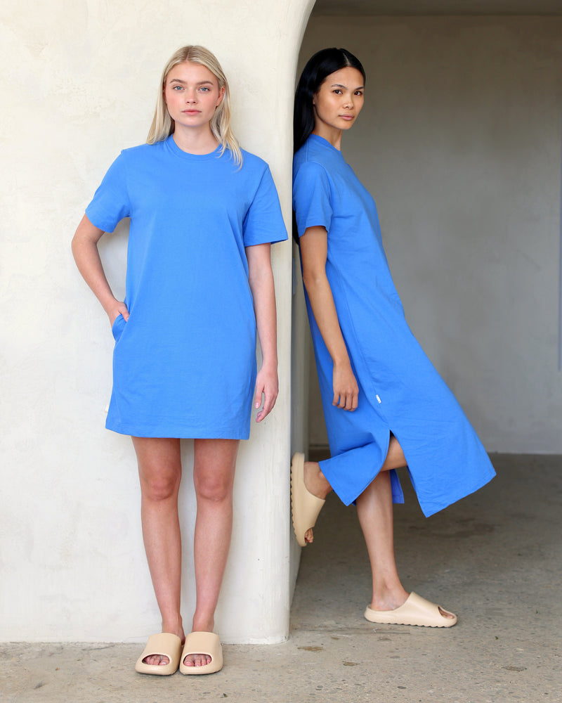 Pocket T-Shirt Dress Super Blue