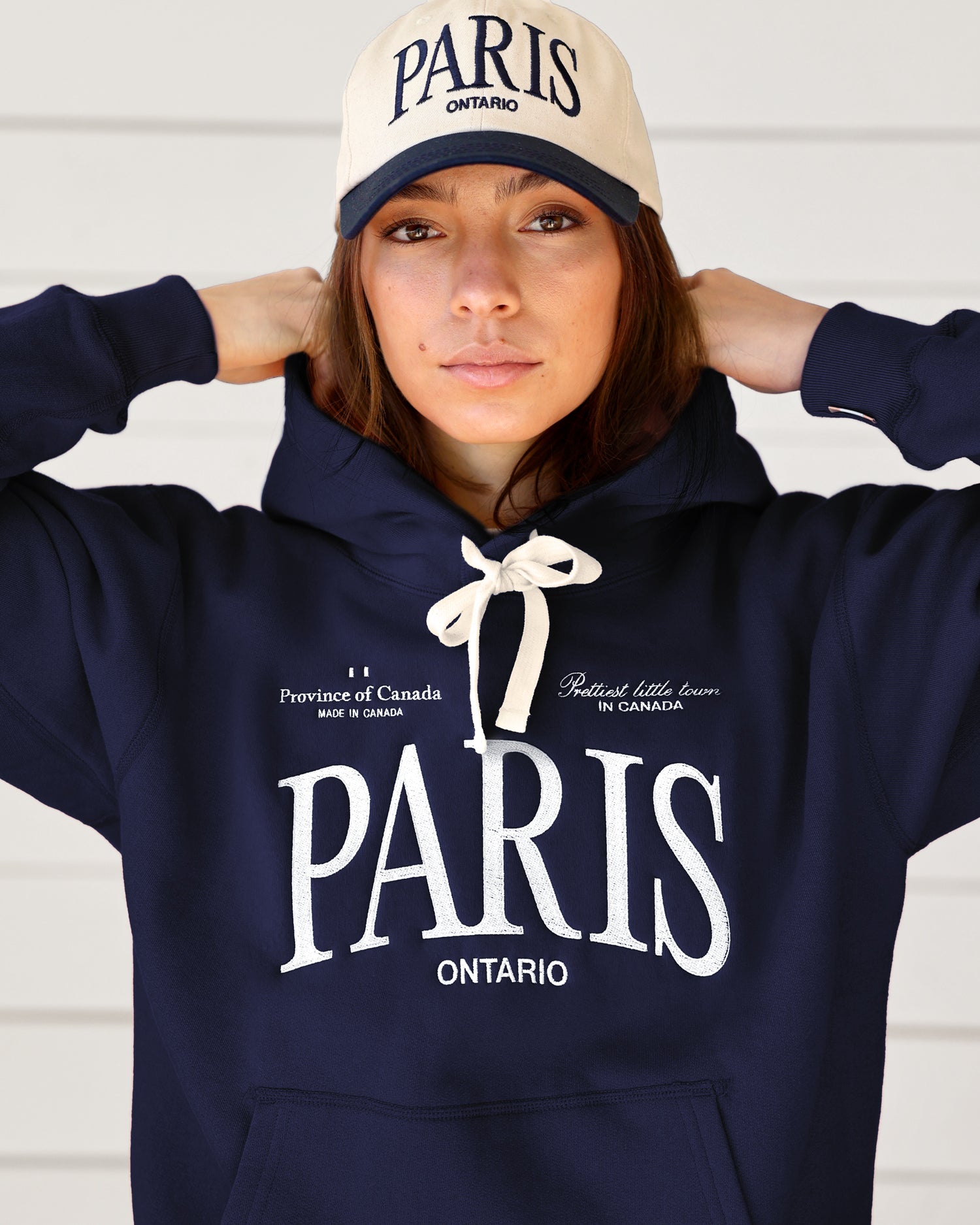 Made in Canada Paris Ontario Fleece Hoodie Navy - Unisex - Province of Canada