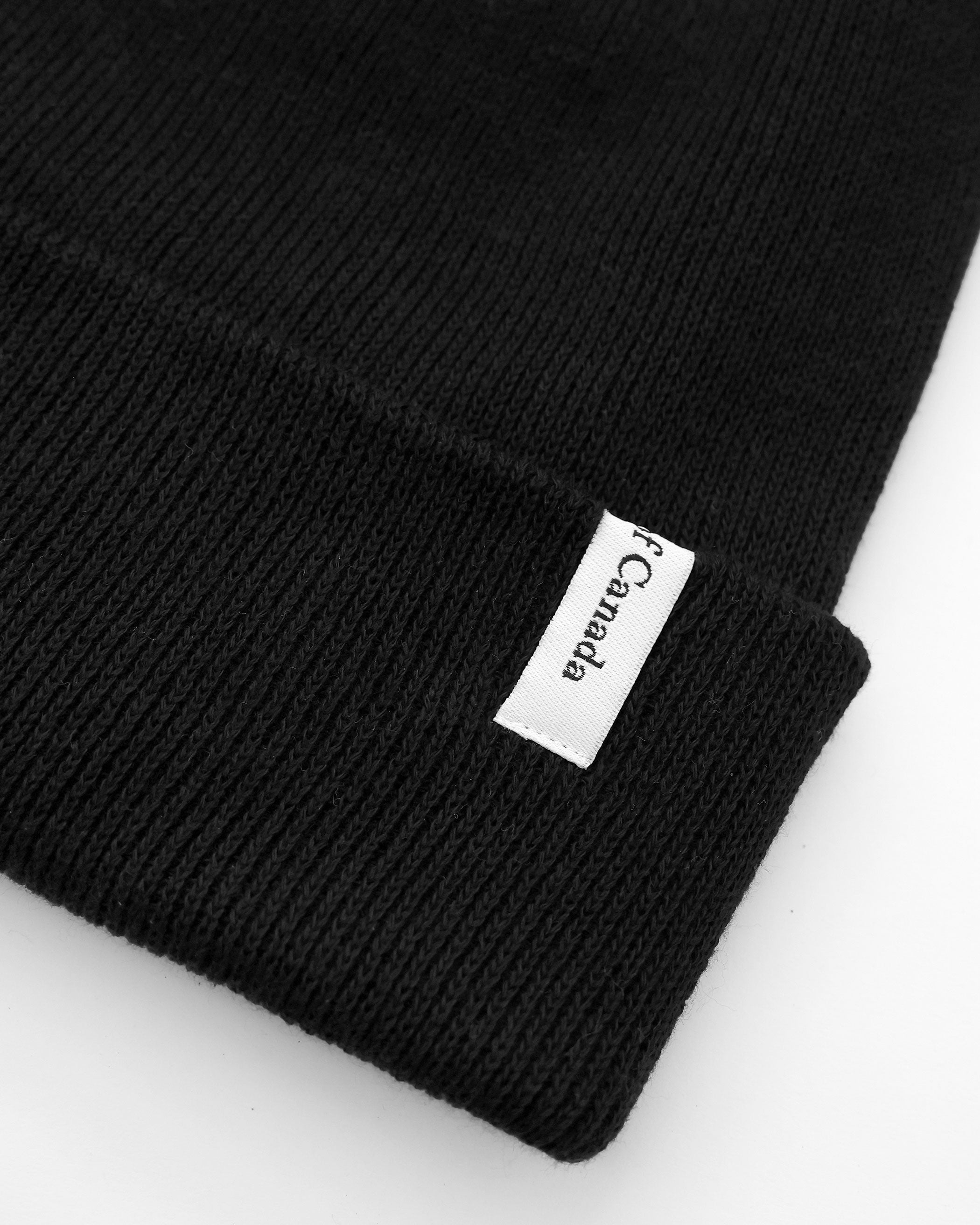 Made in Canada Fine Ribbed 100% Cotton Toque Black - Province of Canada