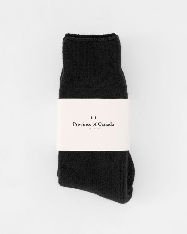 Made in Canada Long Slipper Sock Black - Province of Canada