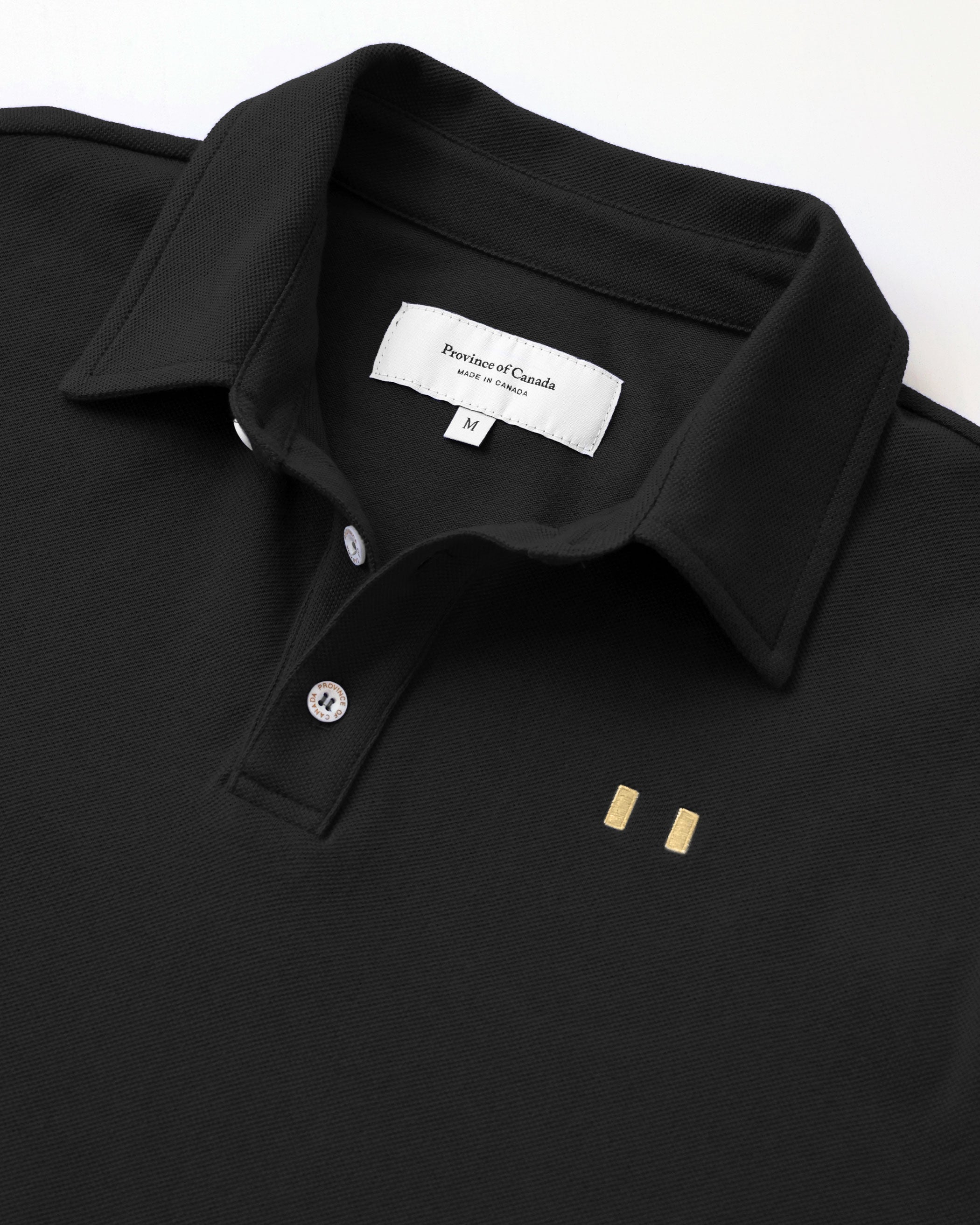 Made in Canada Flag Polo Shirt Black - Unisex - Province of Canada