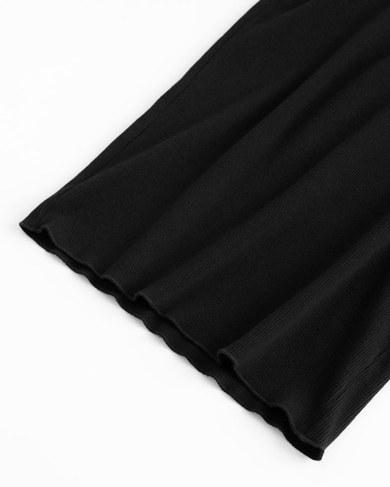 Made in Canada Cotton Midi Ribbed Skirt Black - Province of Canada