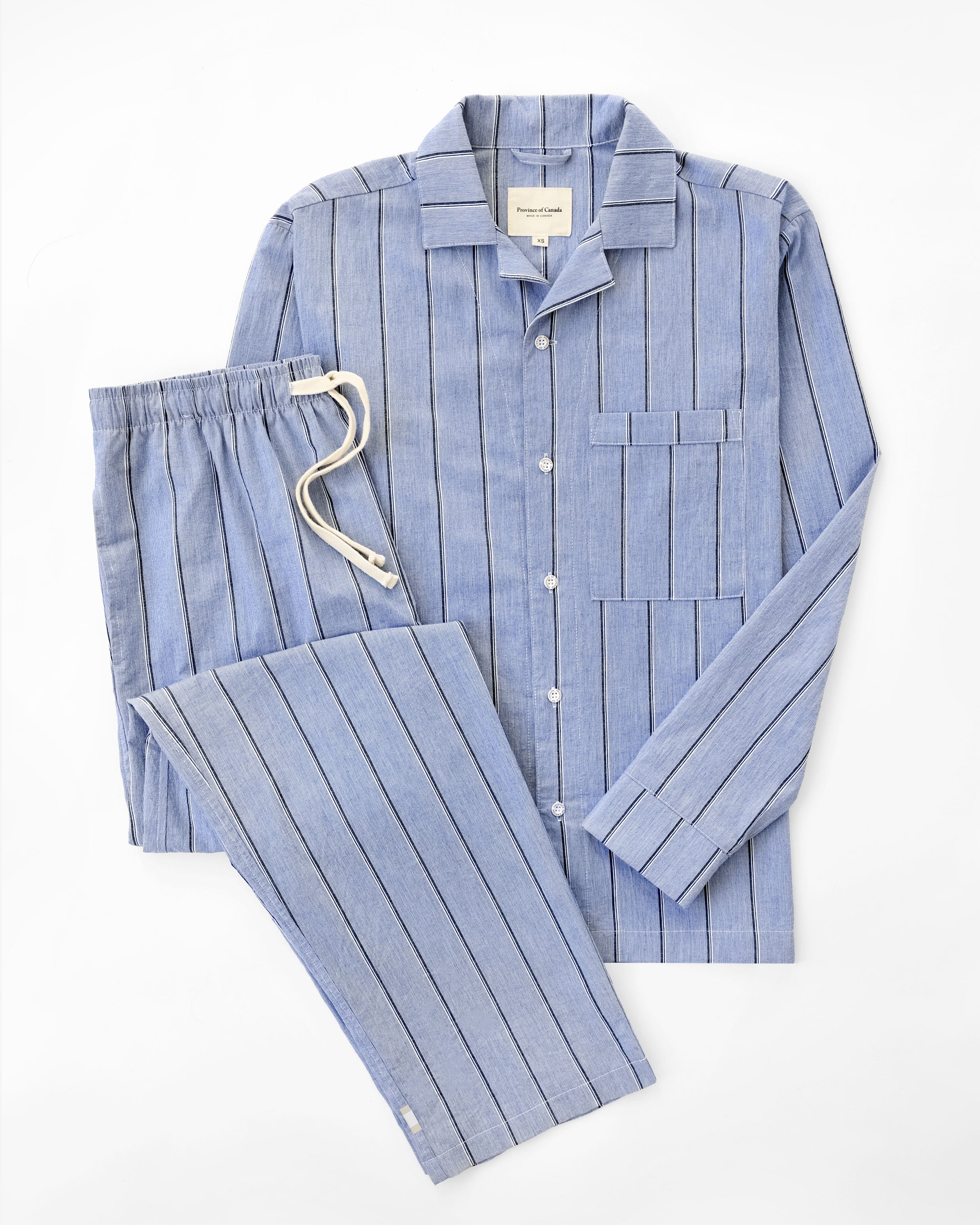 Made in Canada Pyjama Shirt Blue Stripe - Unisex - Province of Canada